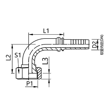 22291,22292  British internal thread flat 9o° elbow