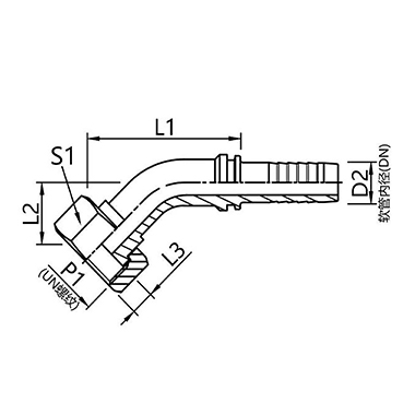 24241,24242  American ORFs internal thread flat 45°elbow