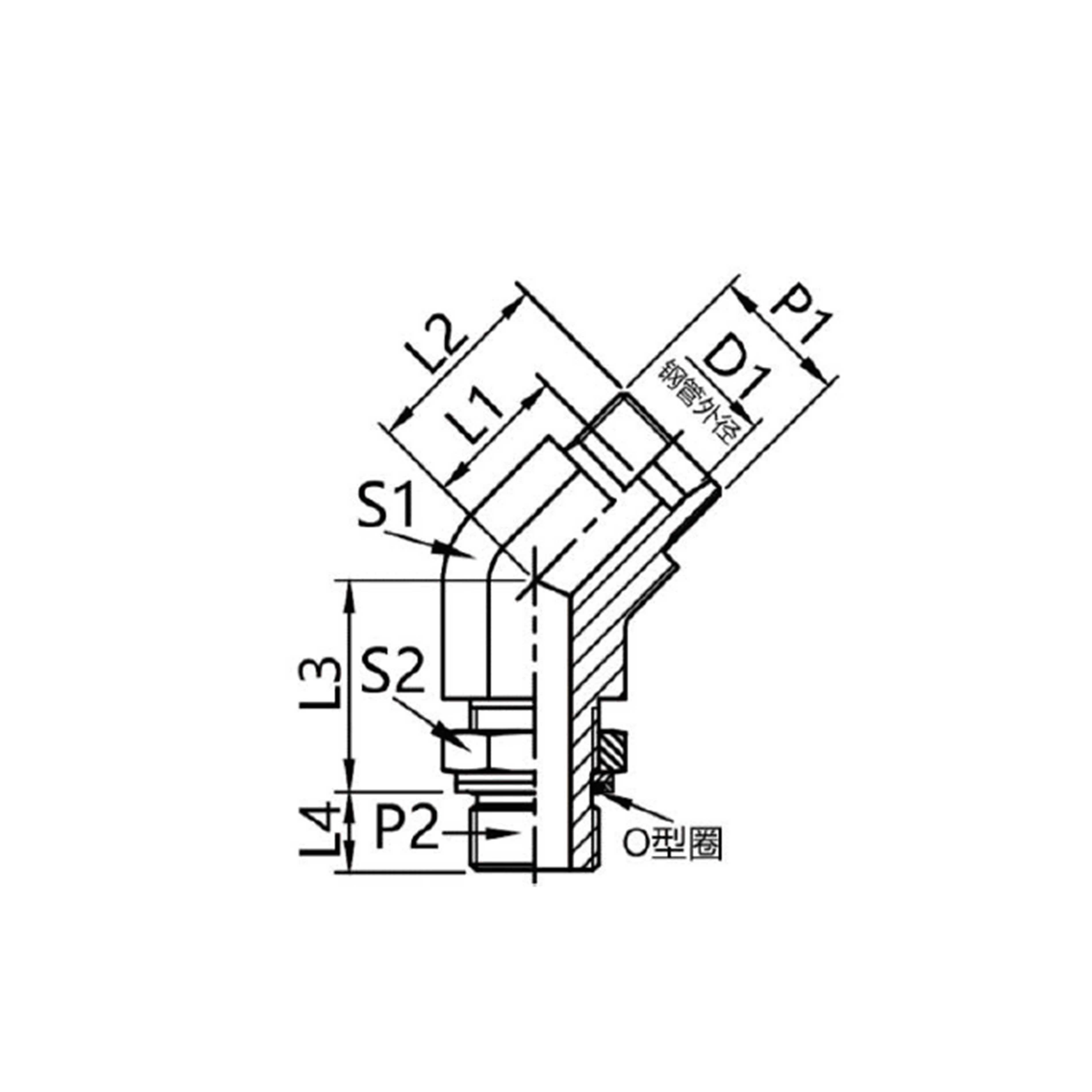 VEE-MOG  Adjustable 45-degree connector
