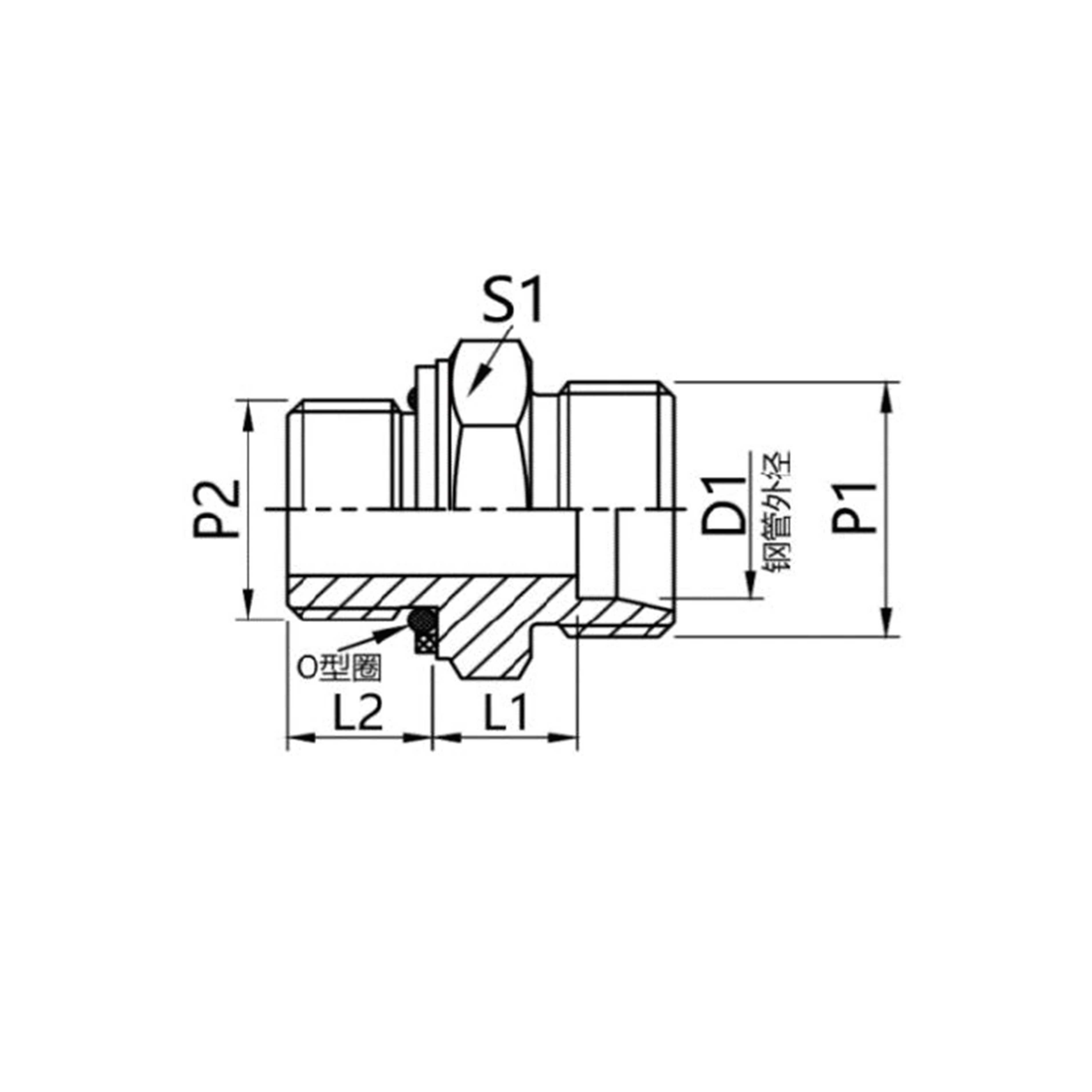 GE-ROG  Inch male thread ferrule adapter