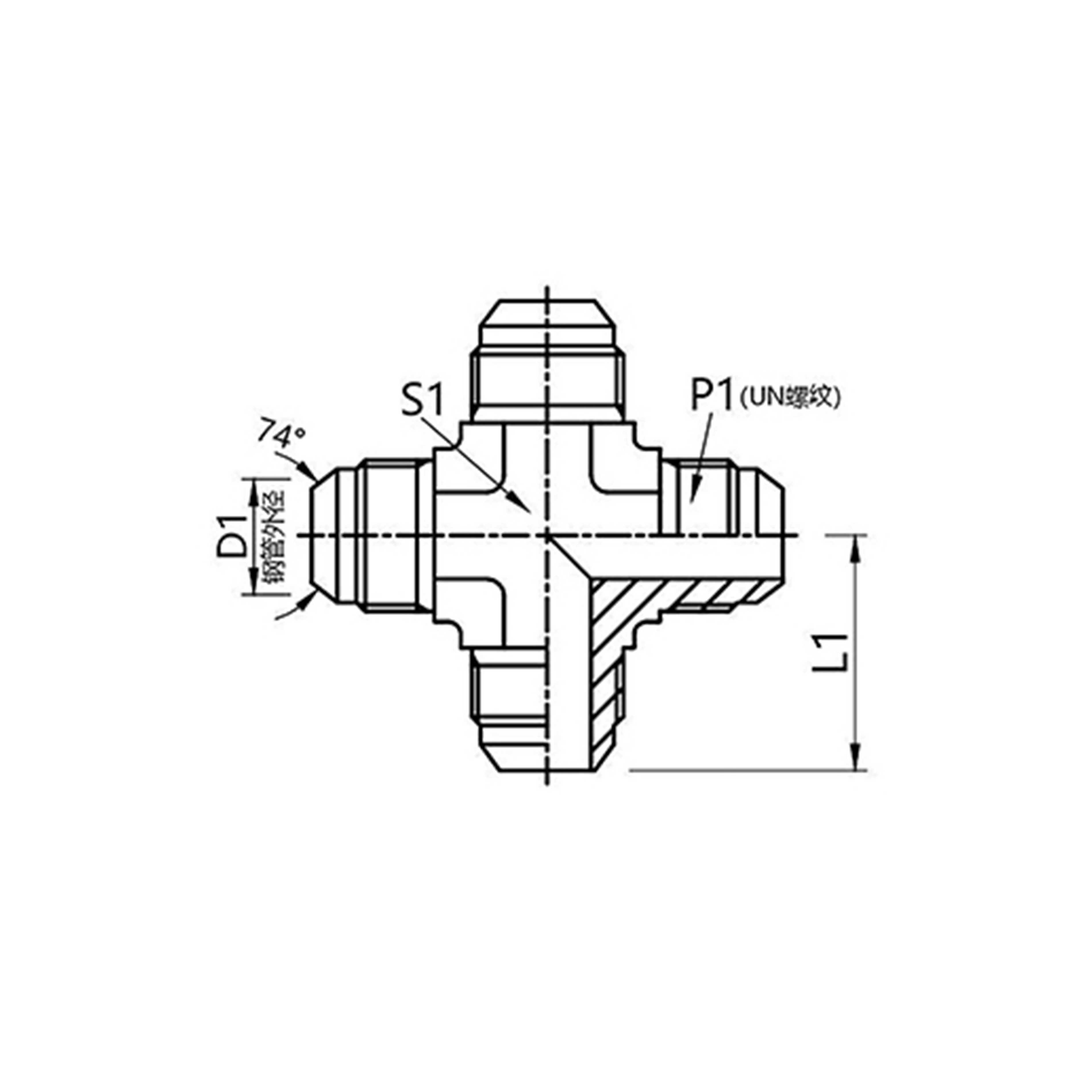 XJ  American JlC external thread 74°external cone cross
