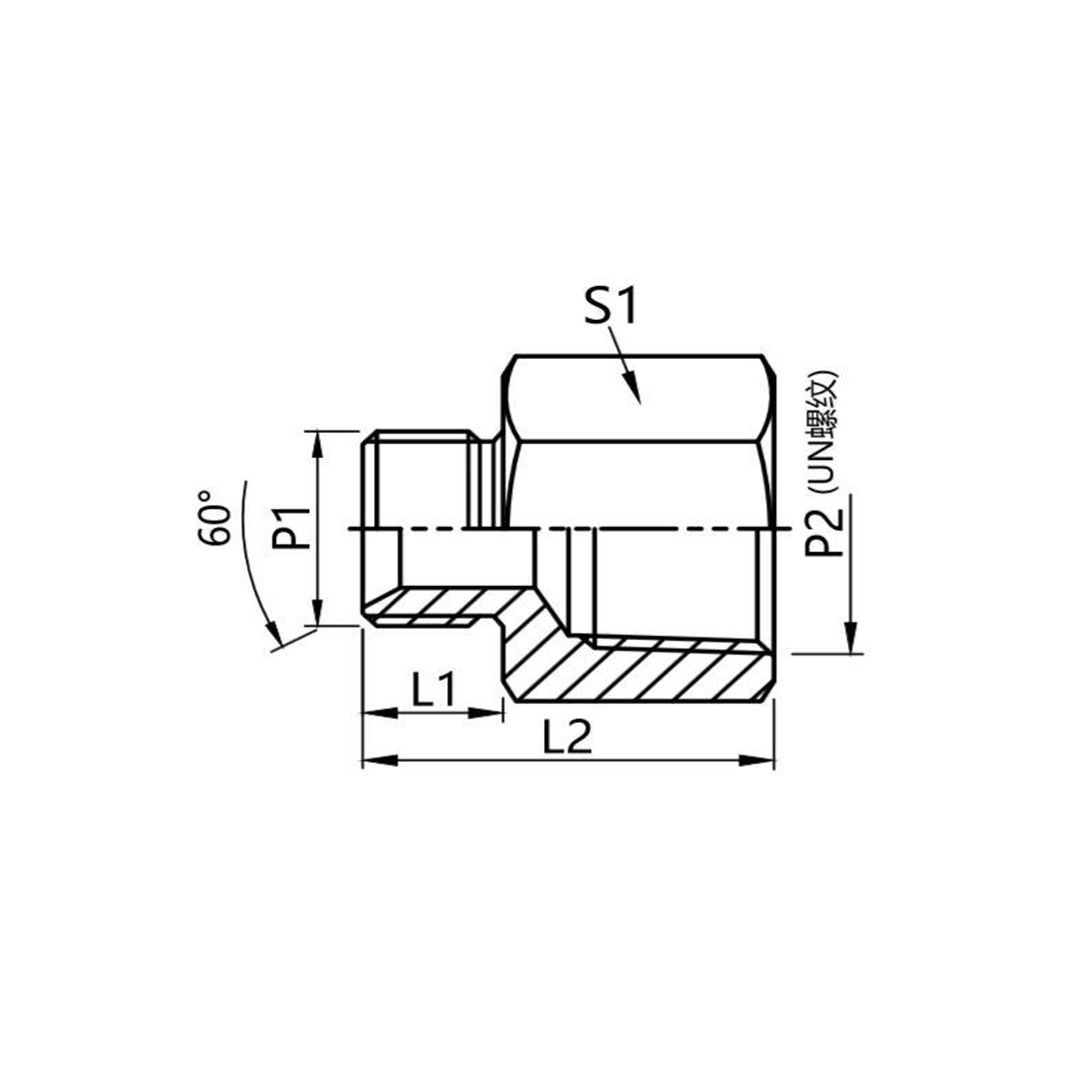5BN  British pipe external thread 60° internal cone seal or combined gasket seal /American cloth cone pipe internal thread connector