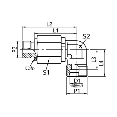 DG 104  Elbow ball bearing swivel connector