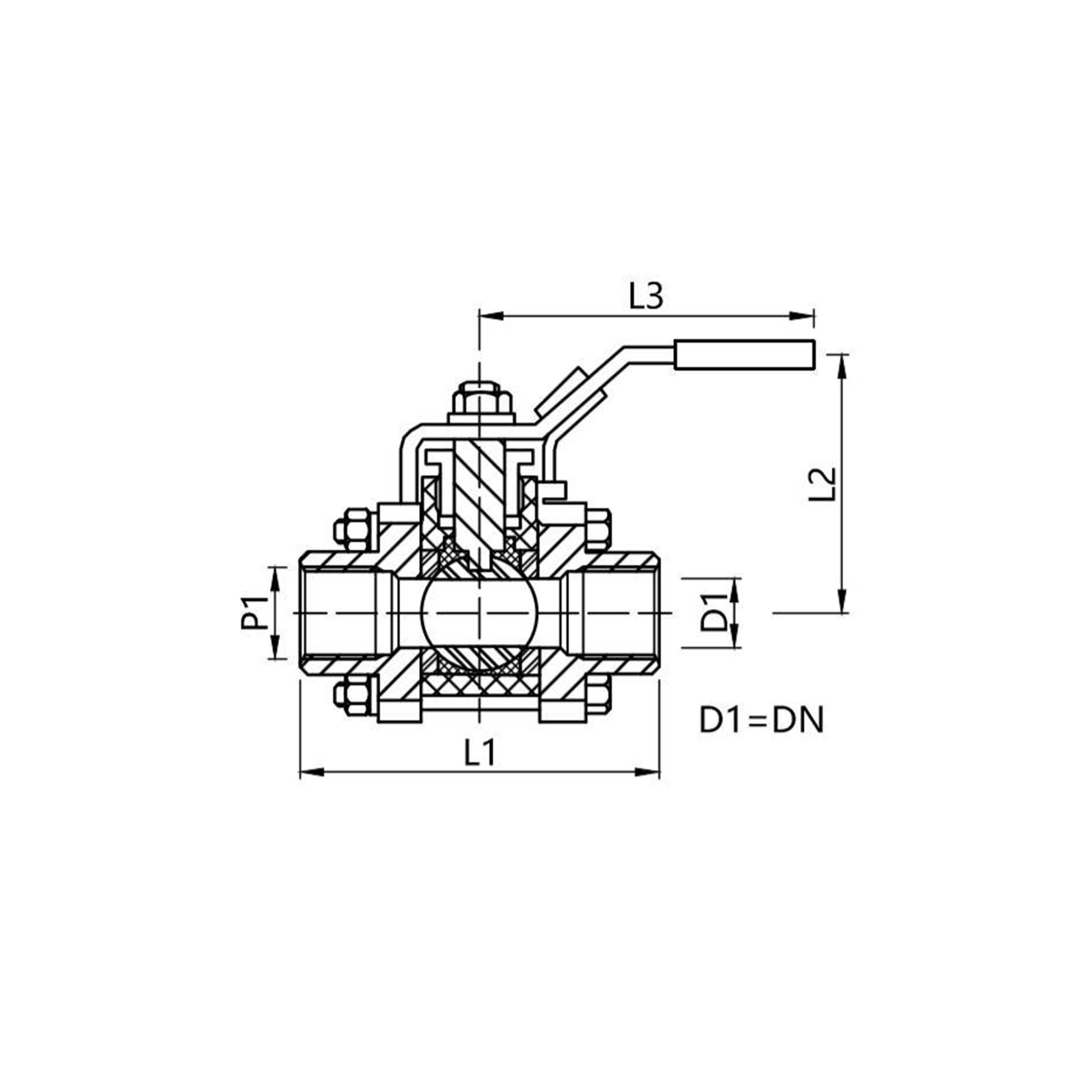 3PC-011F  Three-piece internal thread ball valve