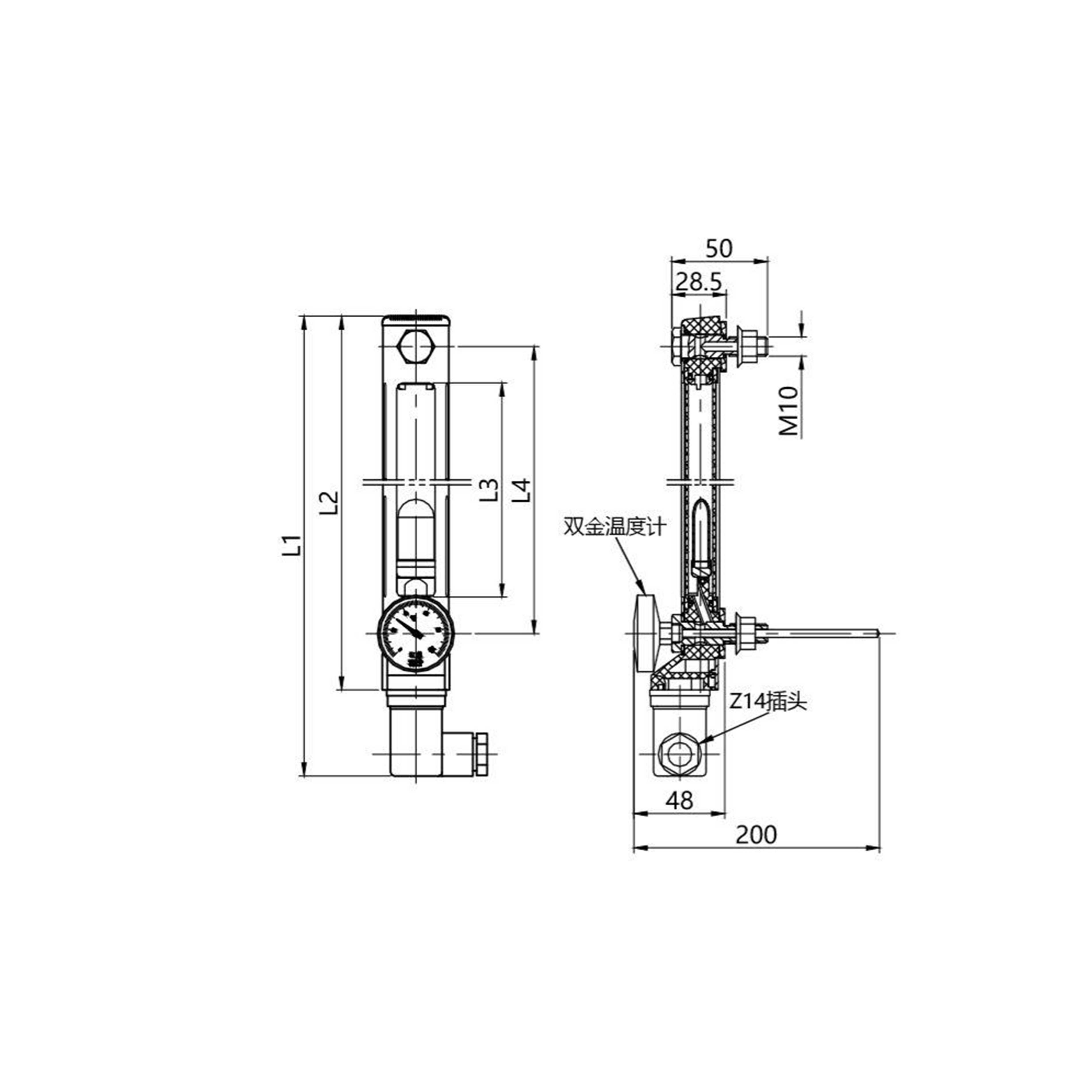 KYW  Liquid level control type liquid level thermometer