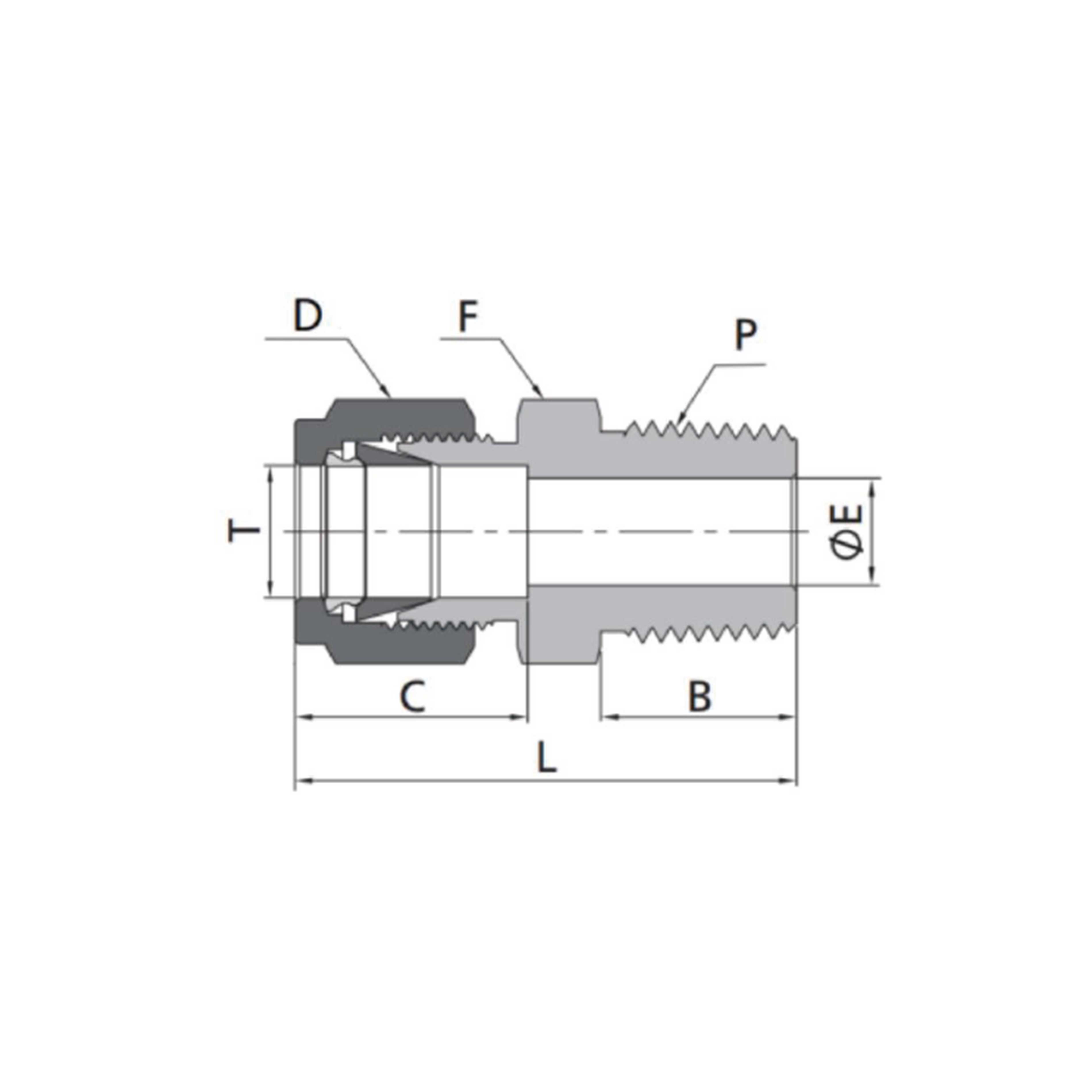 Male Connectors(Metric Tube to RT Thread)