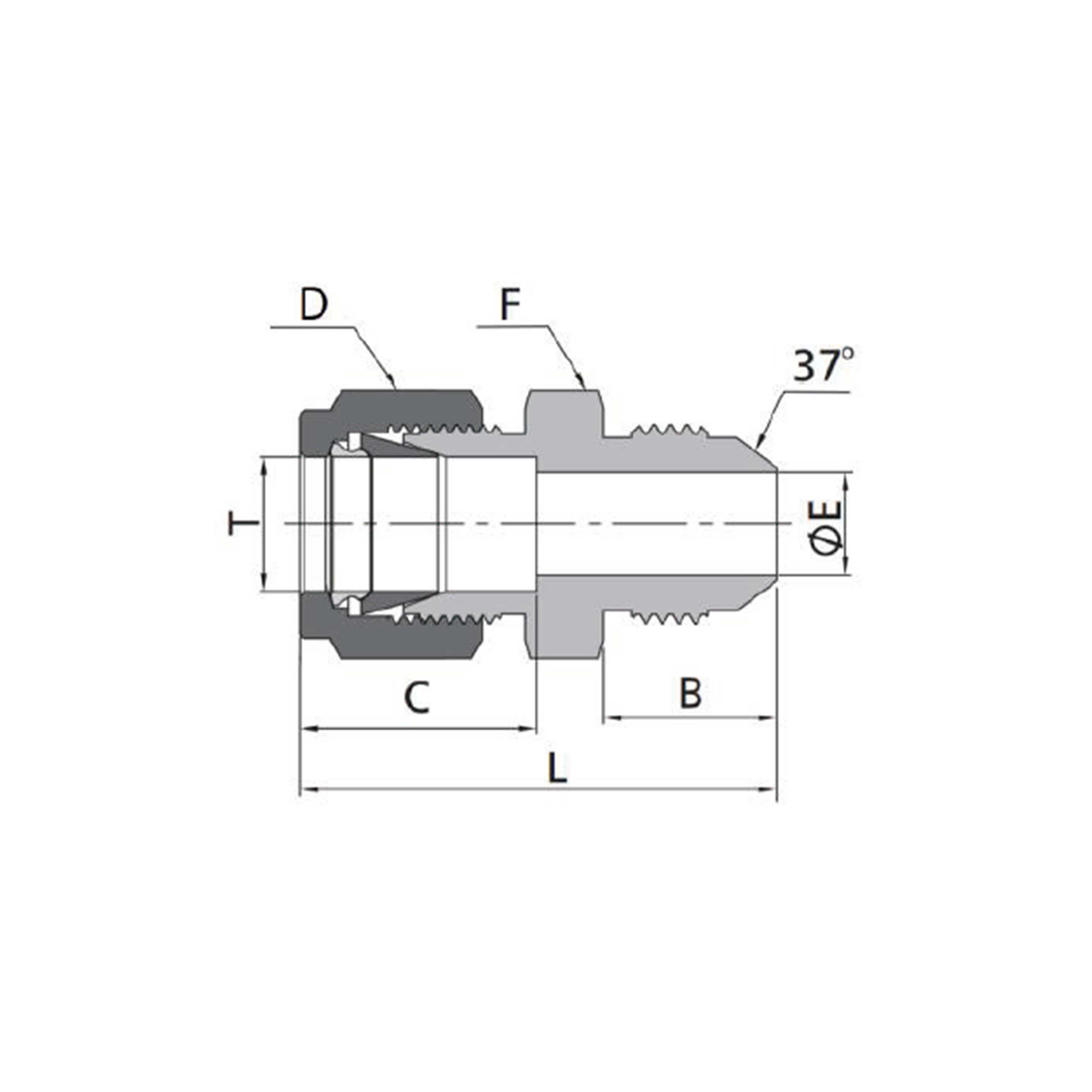 Male Connectors(Fractional Tube to 37°Flared)
