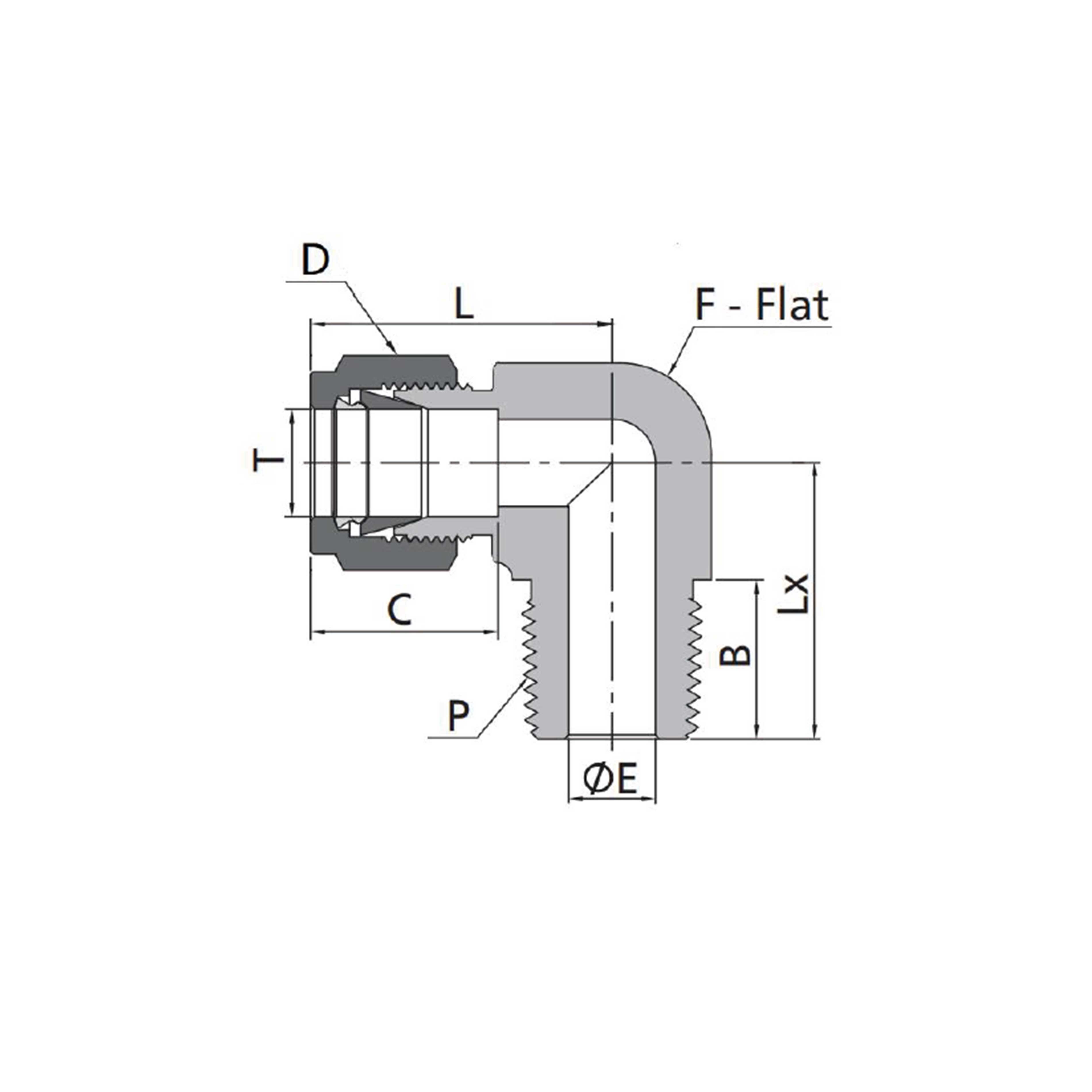 Male Elbows（Metric Tube to NPT/RT Thread）