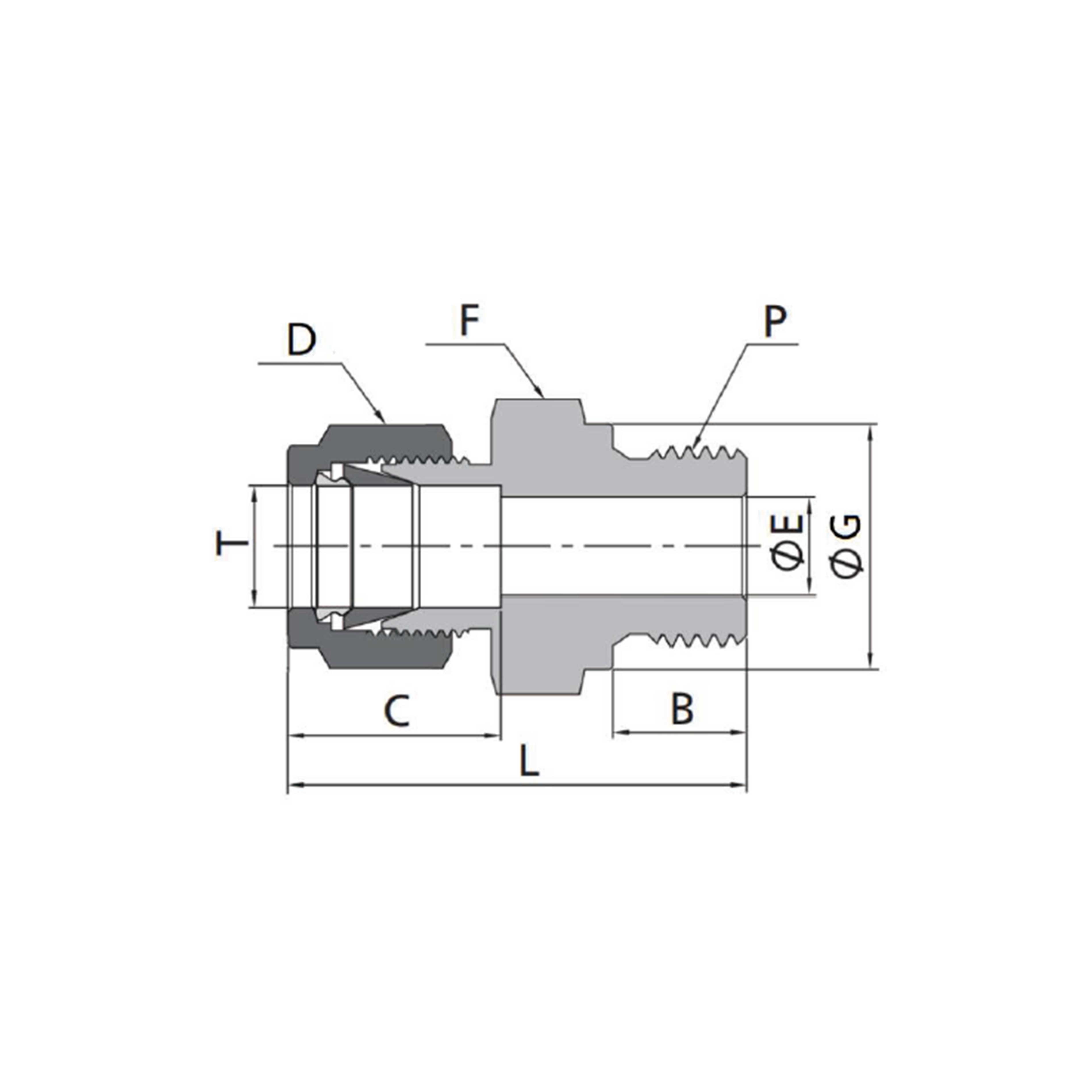 Male Connectors(Fractional Tube to Metric Thread)