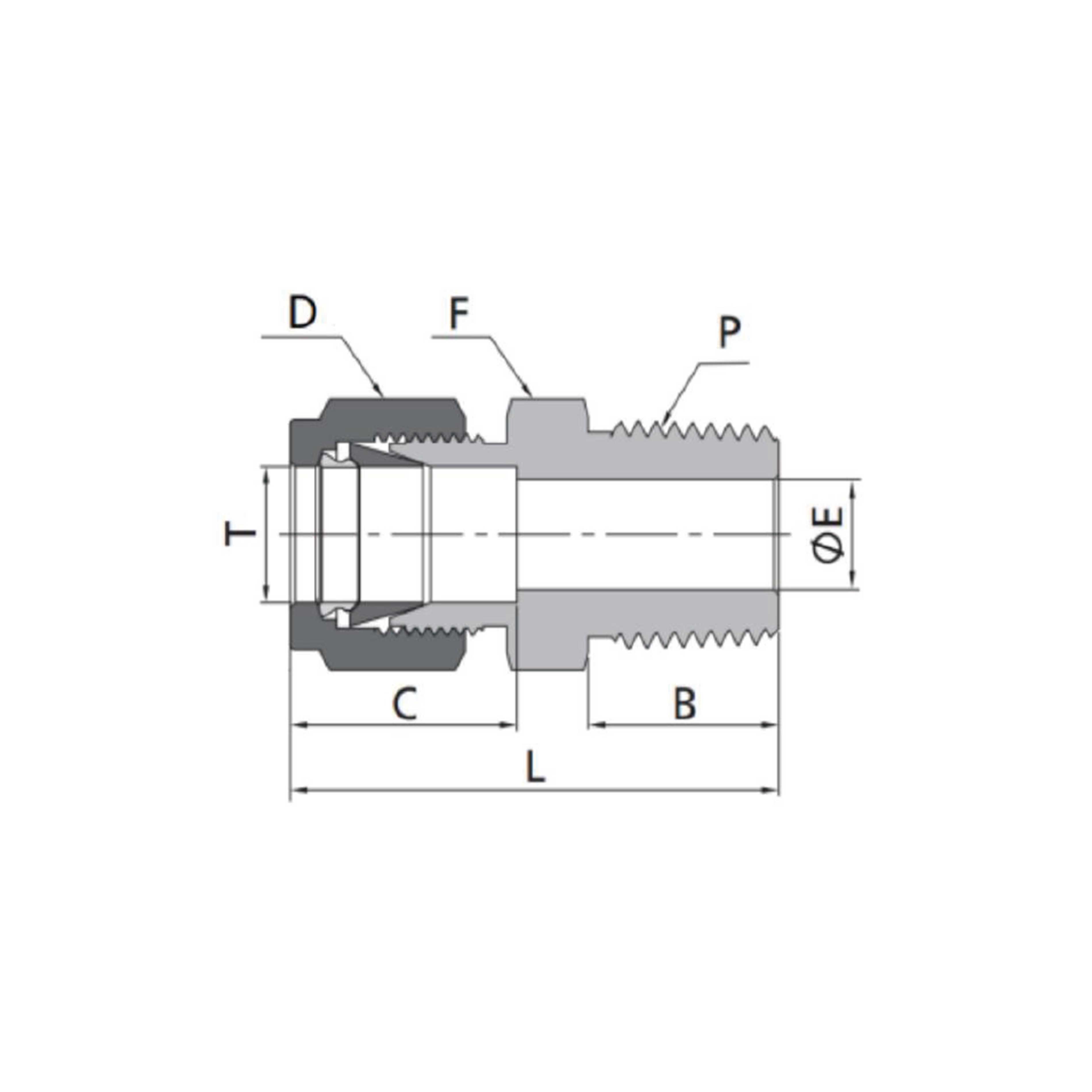 Male Connectors(Fractional Tube to NPT Thread)