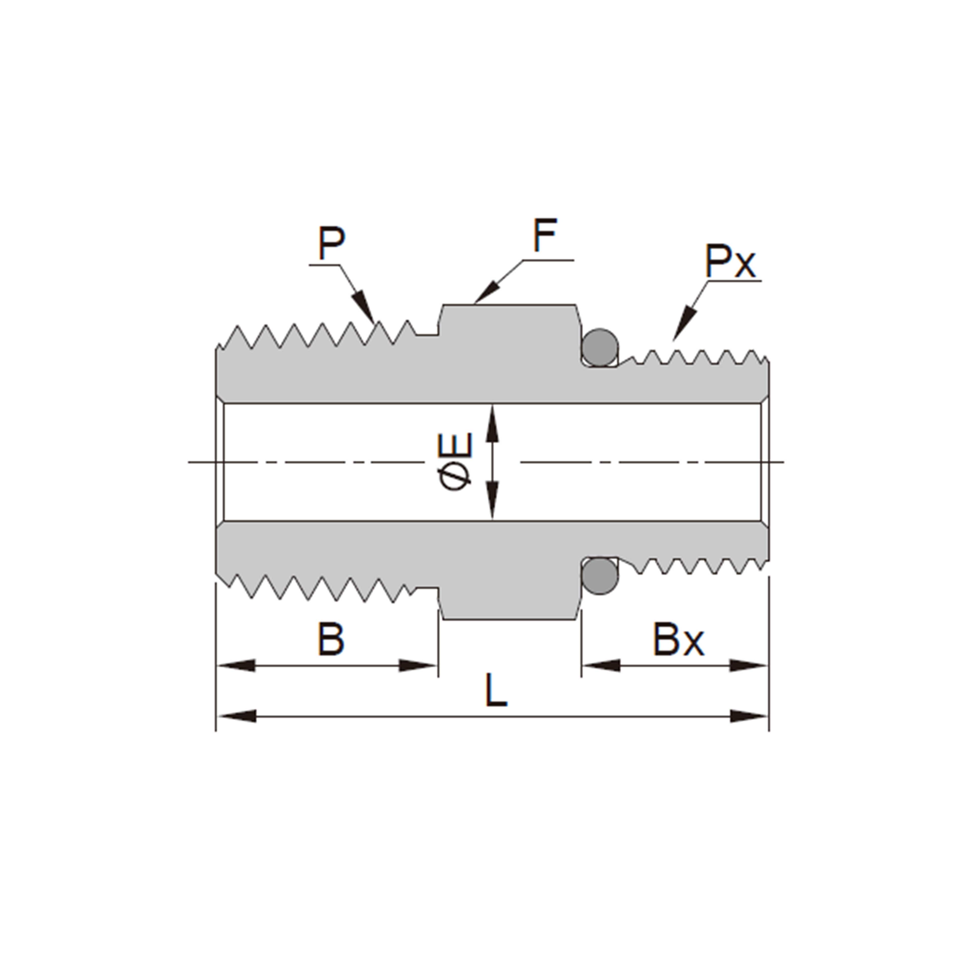 Hex Nipples(Male NPT Threads to Male SAE O-Ring)