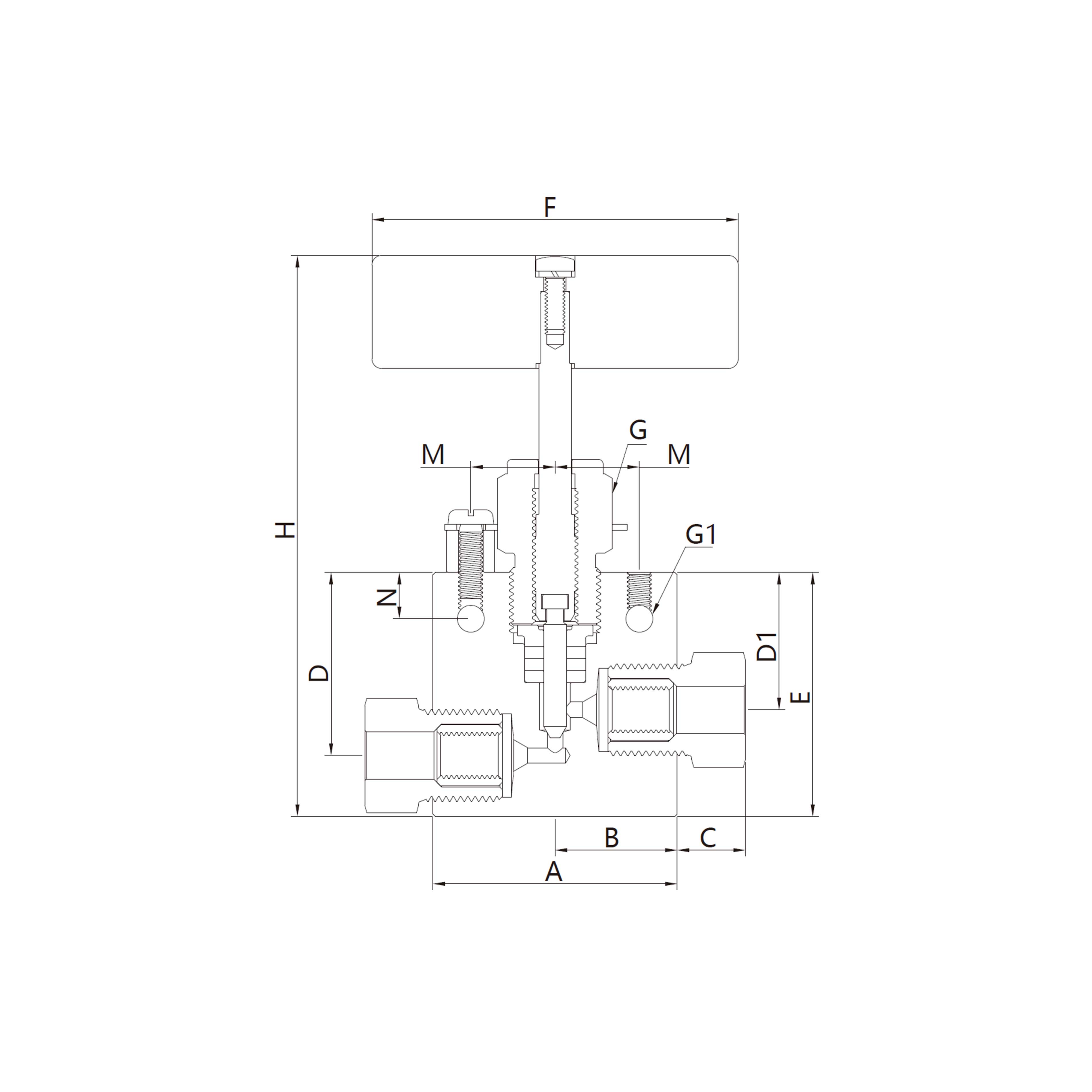 30N(Tube Connection, 2-Way)Straight