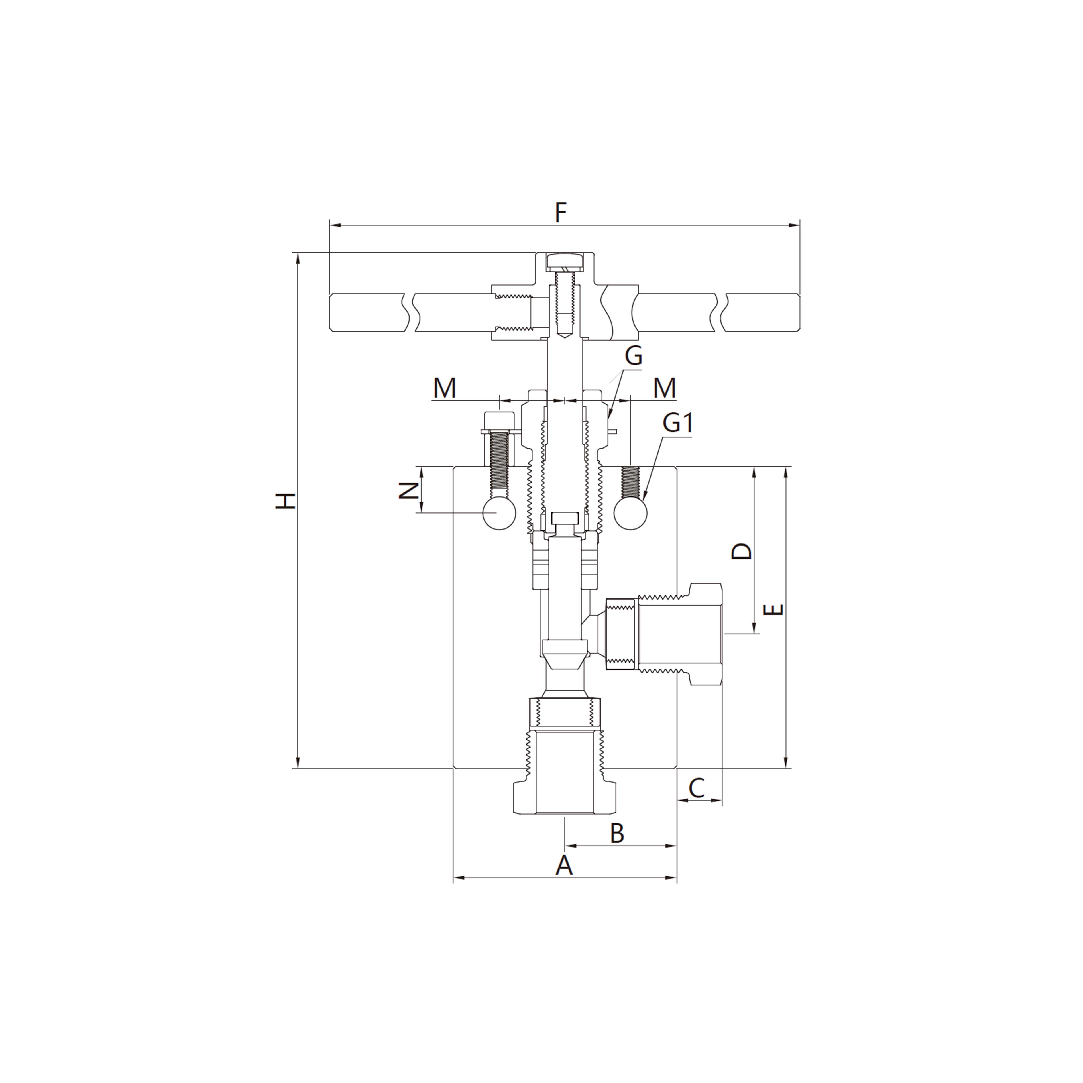 10N(Tubing Connection, 2-Way) Angle