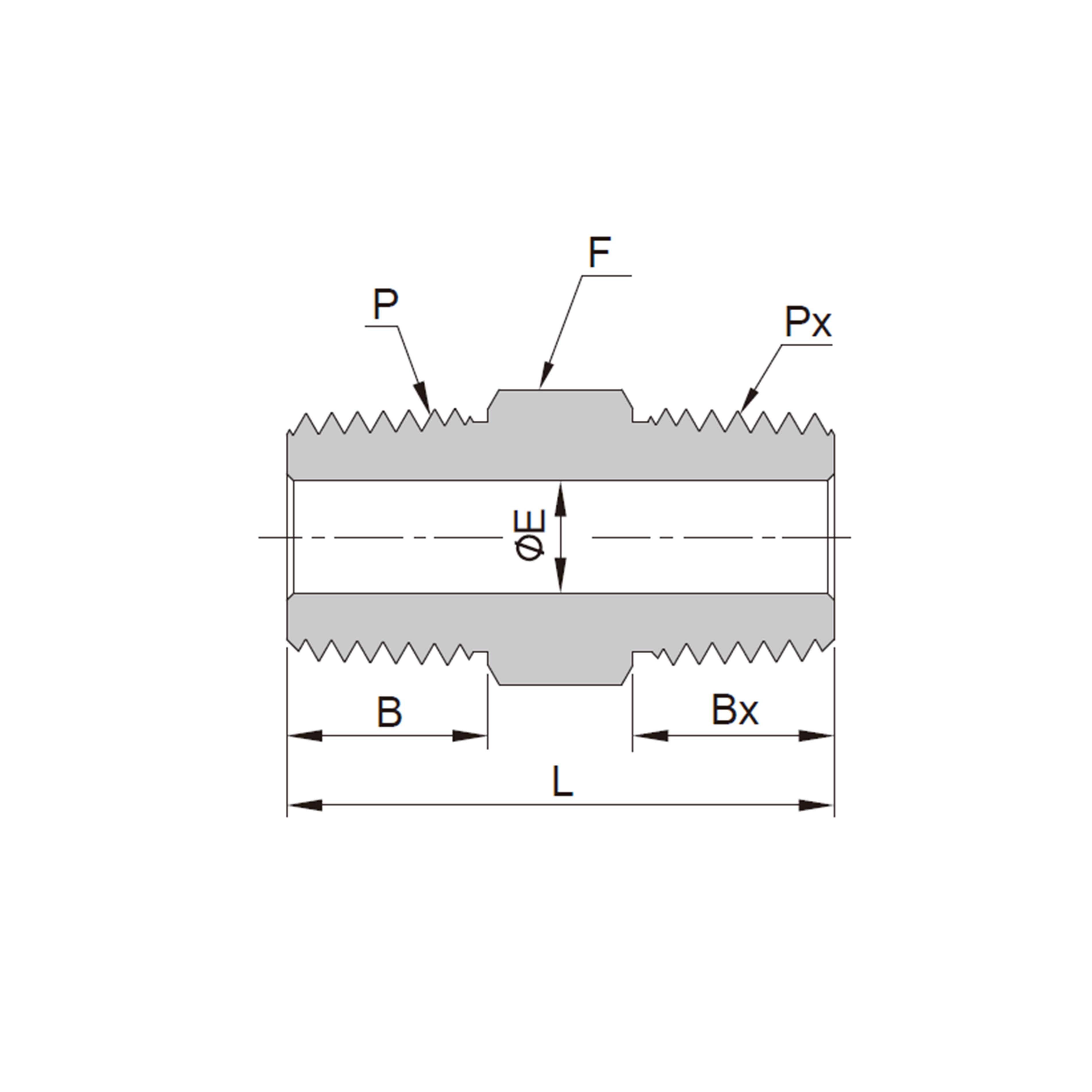 Conector Macho Hexagonal (NPT / ISO Cónico)
