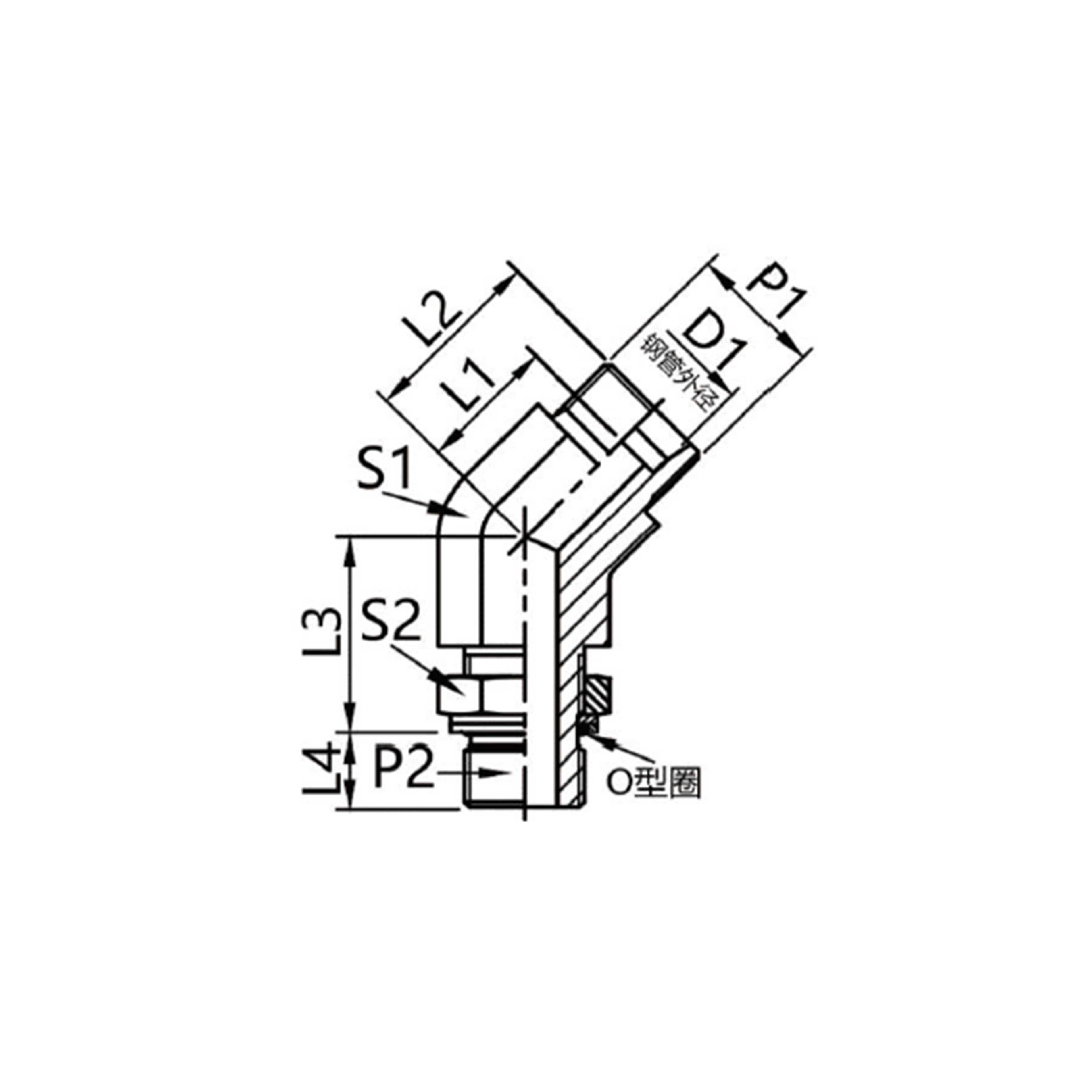 VEE-ROG 可调向45度接头