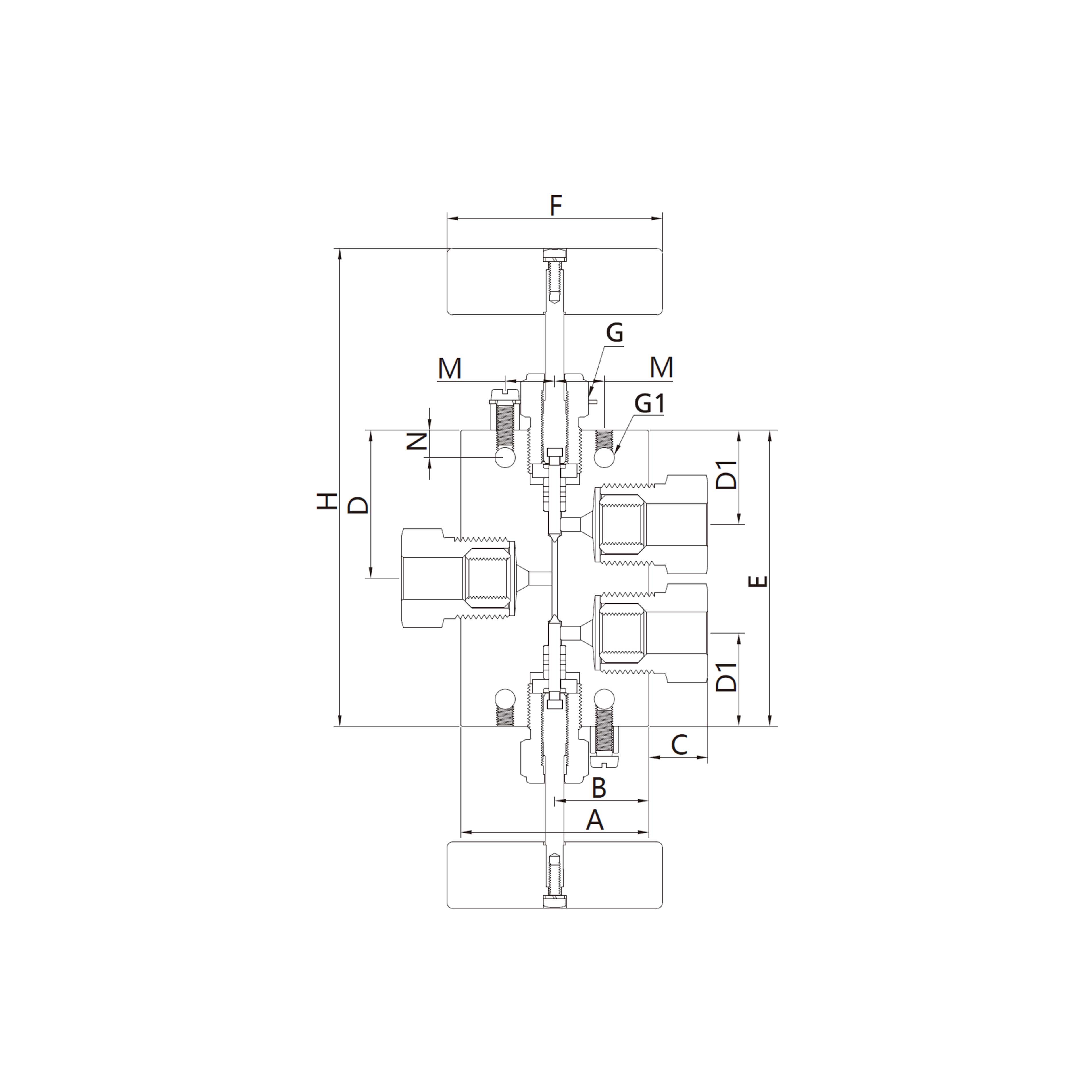 60N(Tube接口，三通) 3通/2阀组