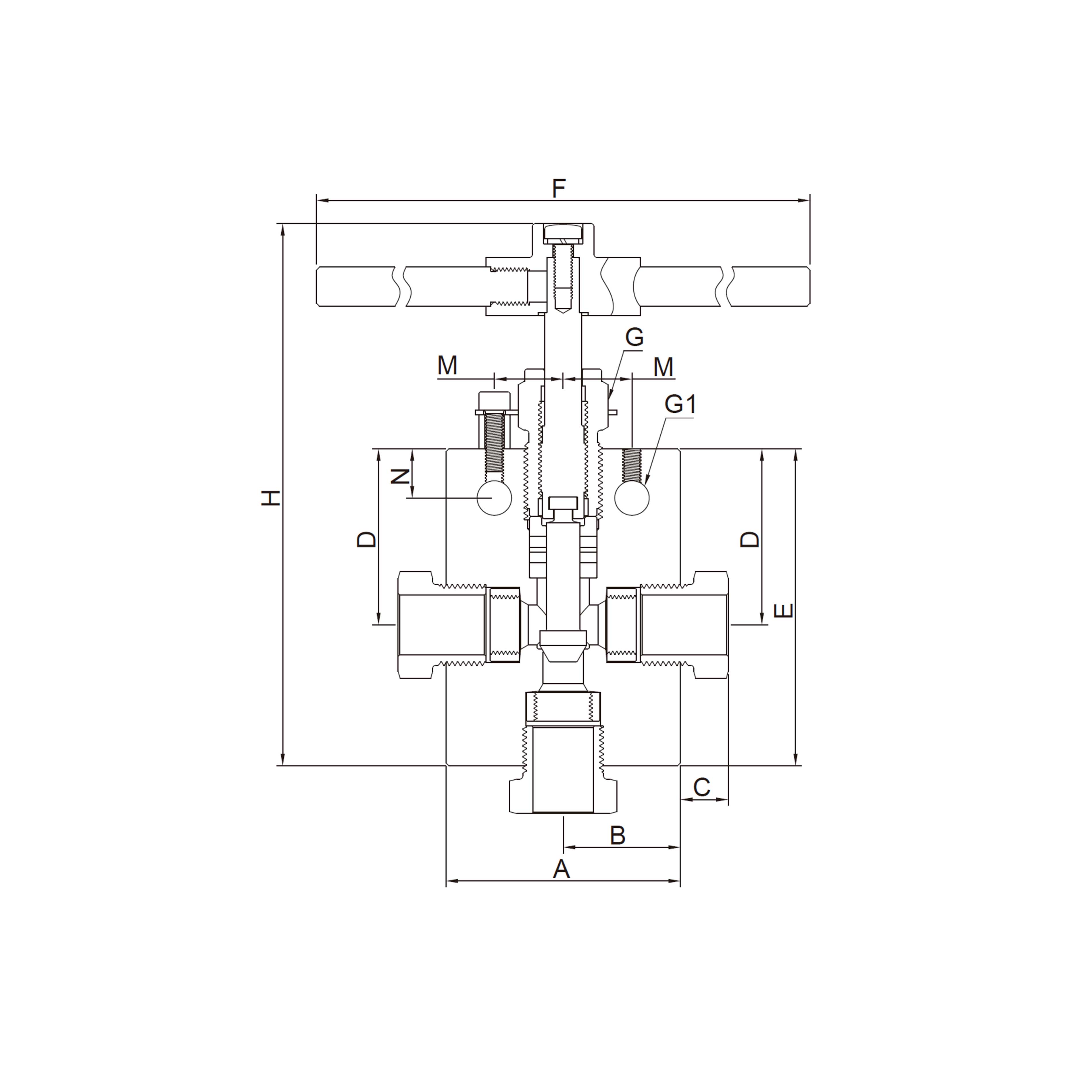10N(Tube接口,三通）3通1进
