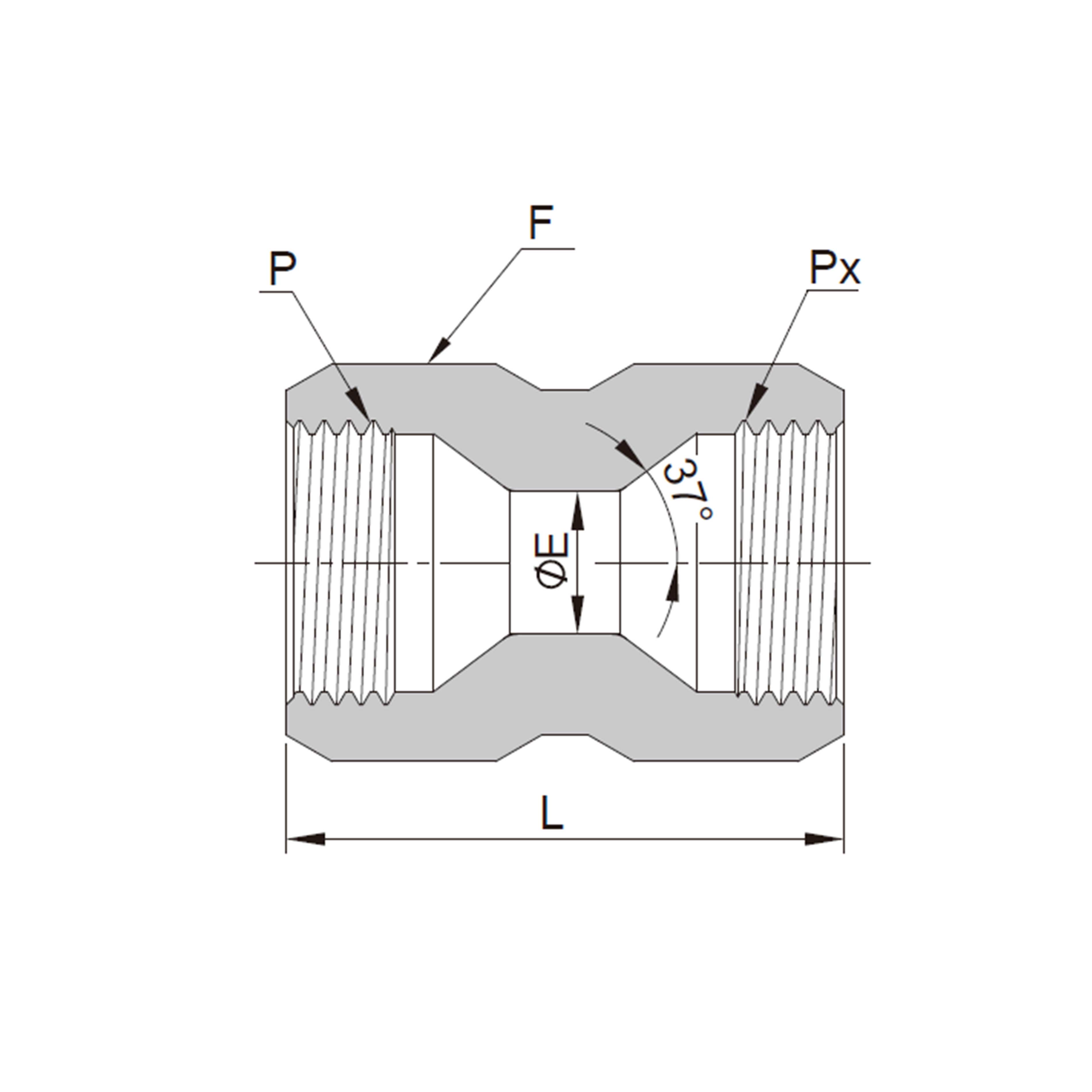 Hex Couplings(Female JIC)