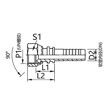 27811,27812  American SAE internal thread 90°internal cone connector