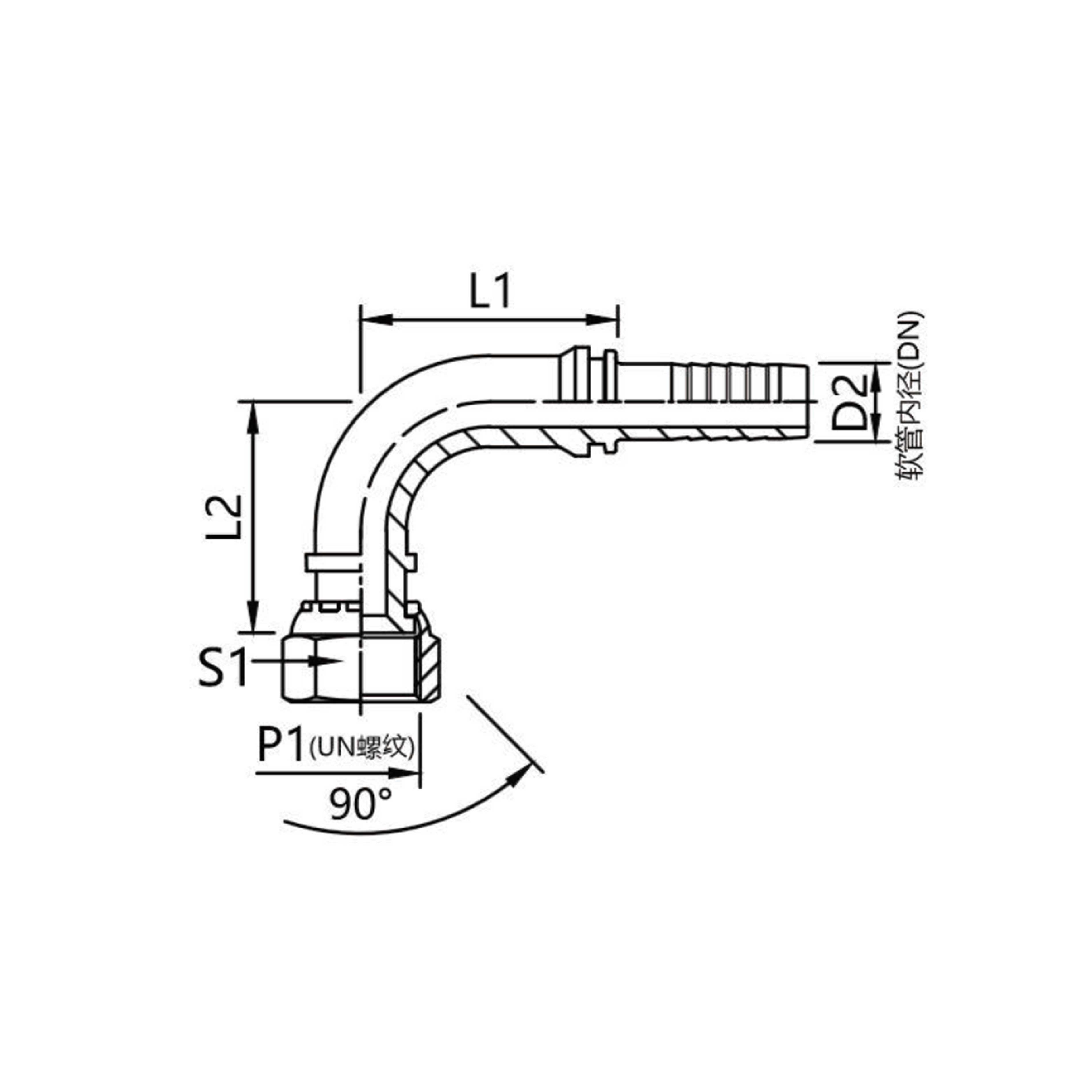 27891,27892  American SAE internal thread 90°internal cone 90° elbow