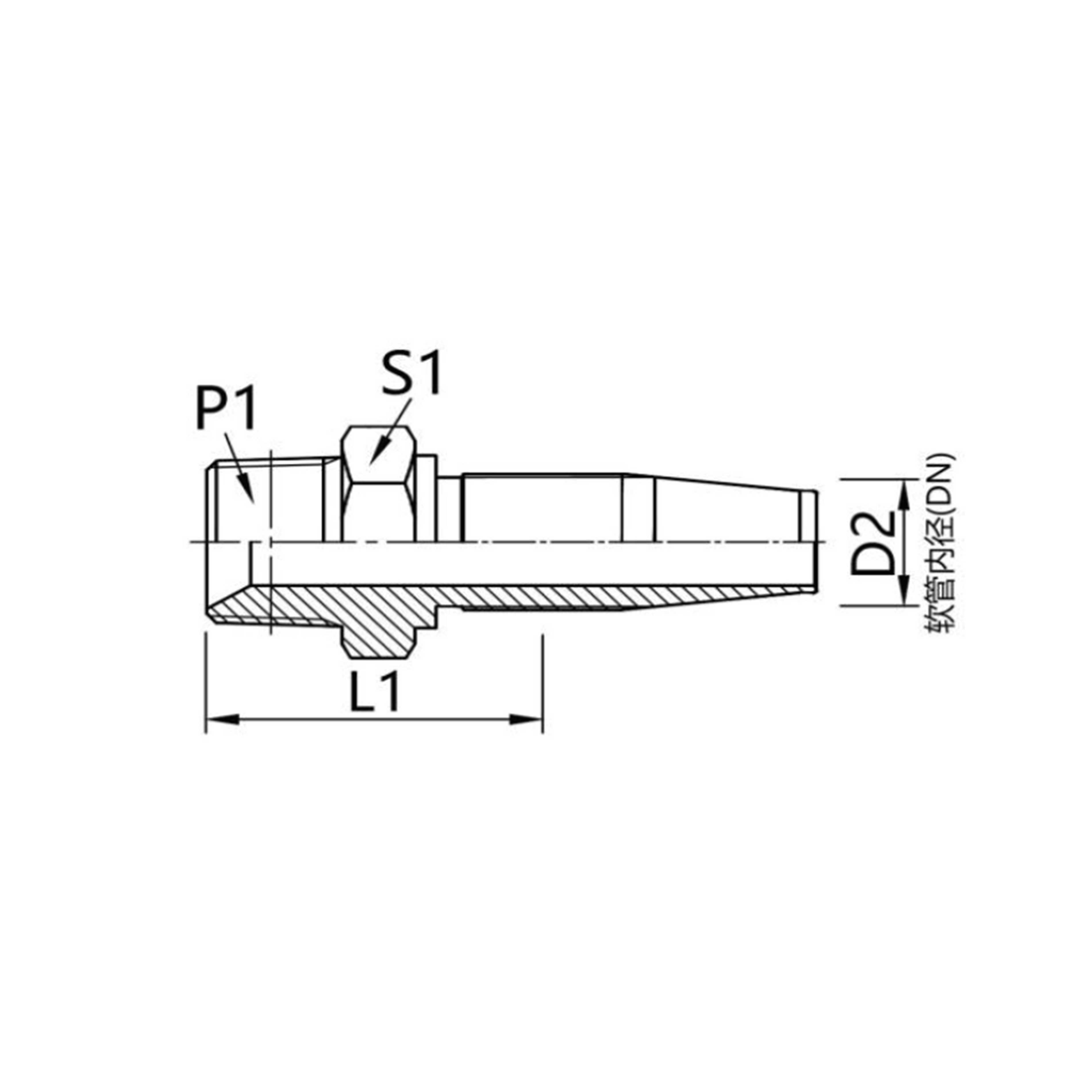 13018-R5  British tapered pipe external thread connector