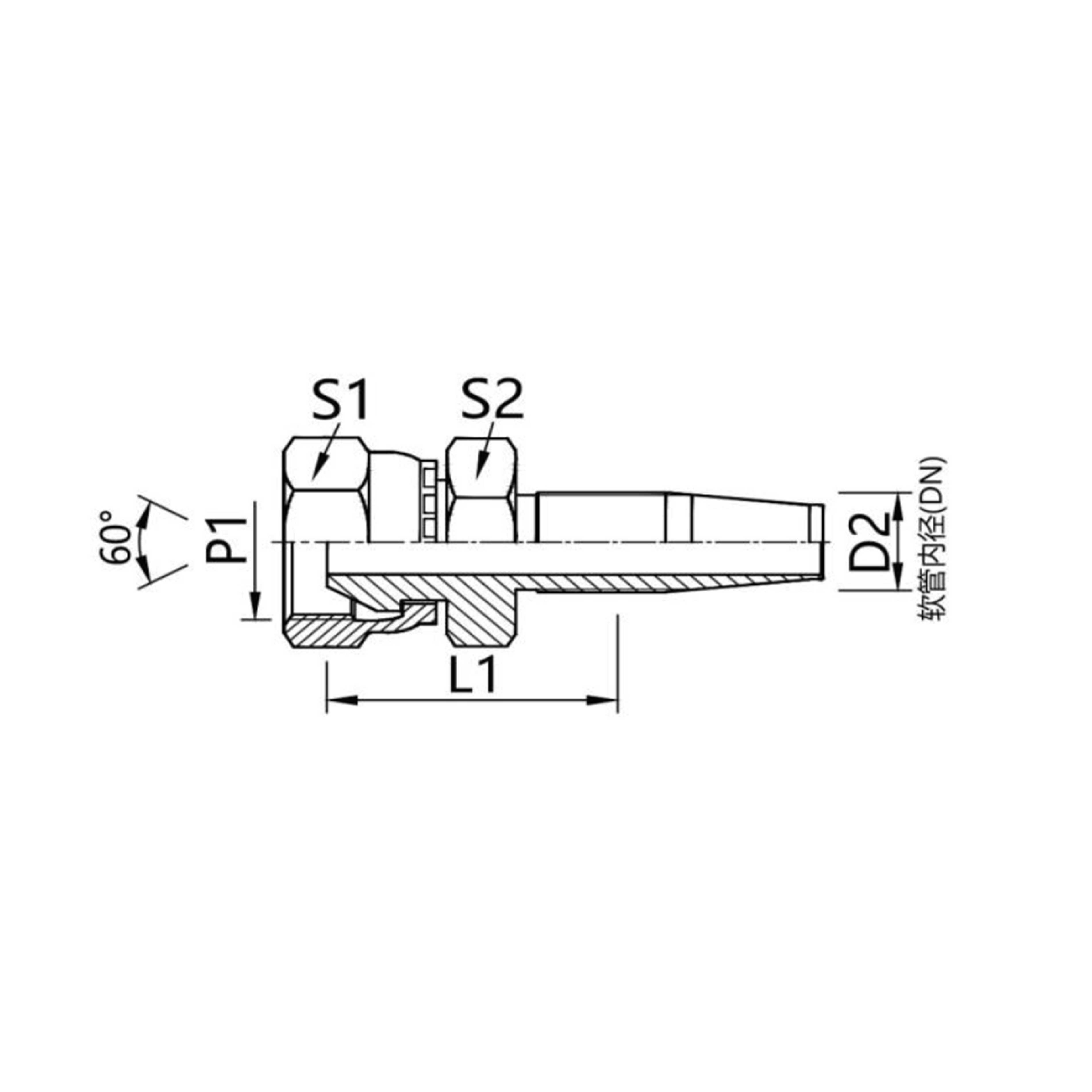 22618D-R5  British tapered pipe external thread connector
