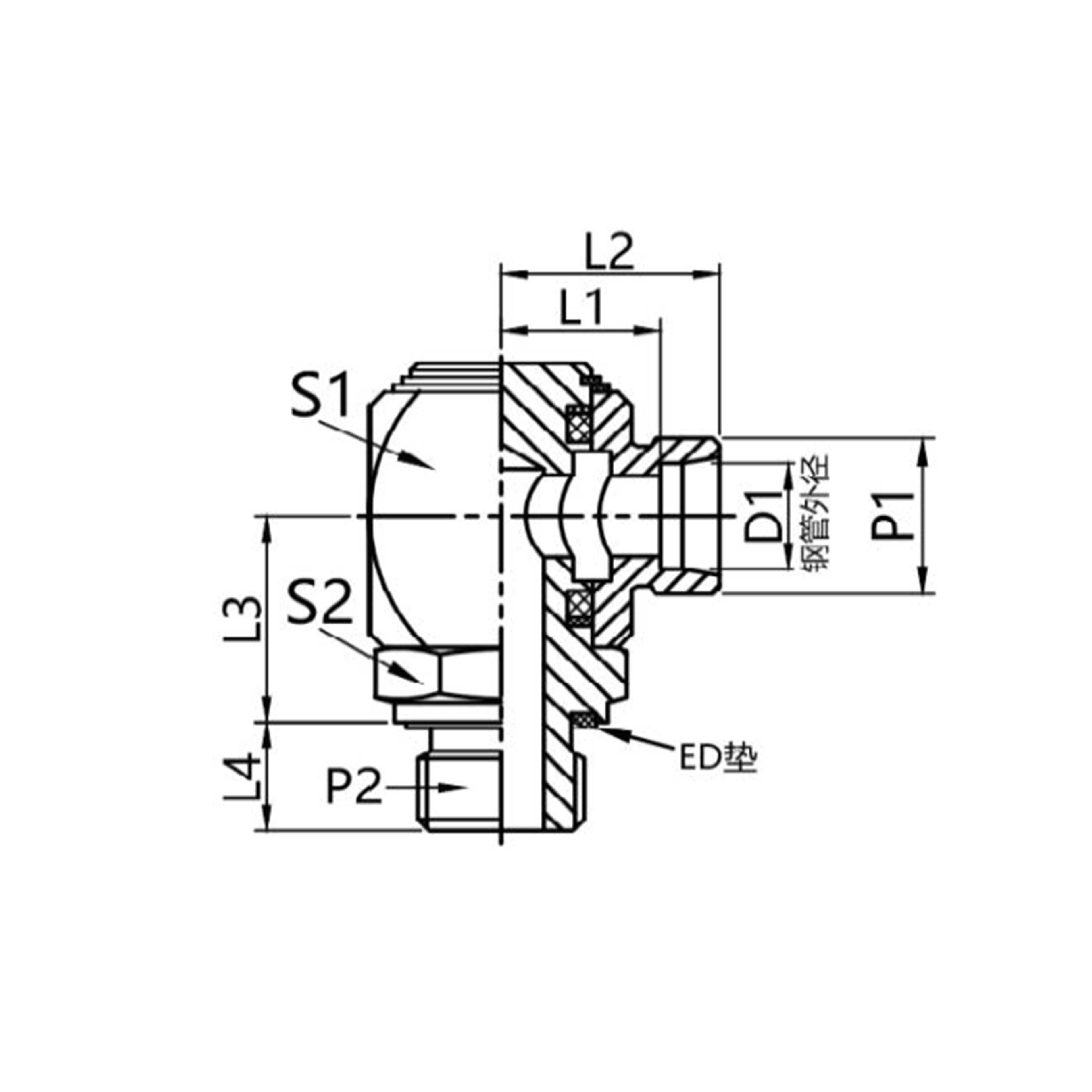 DGWES-M-ED Swivel articulated adapter
