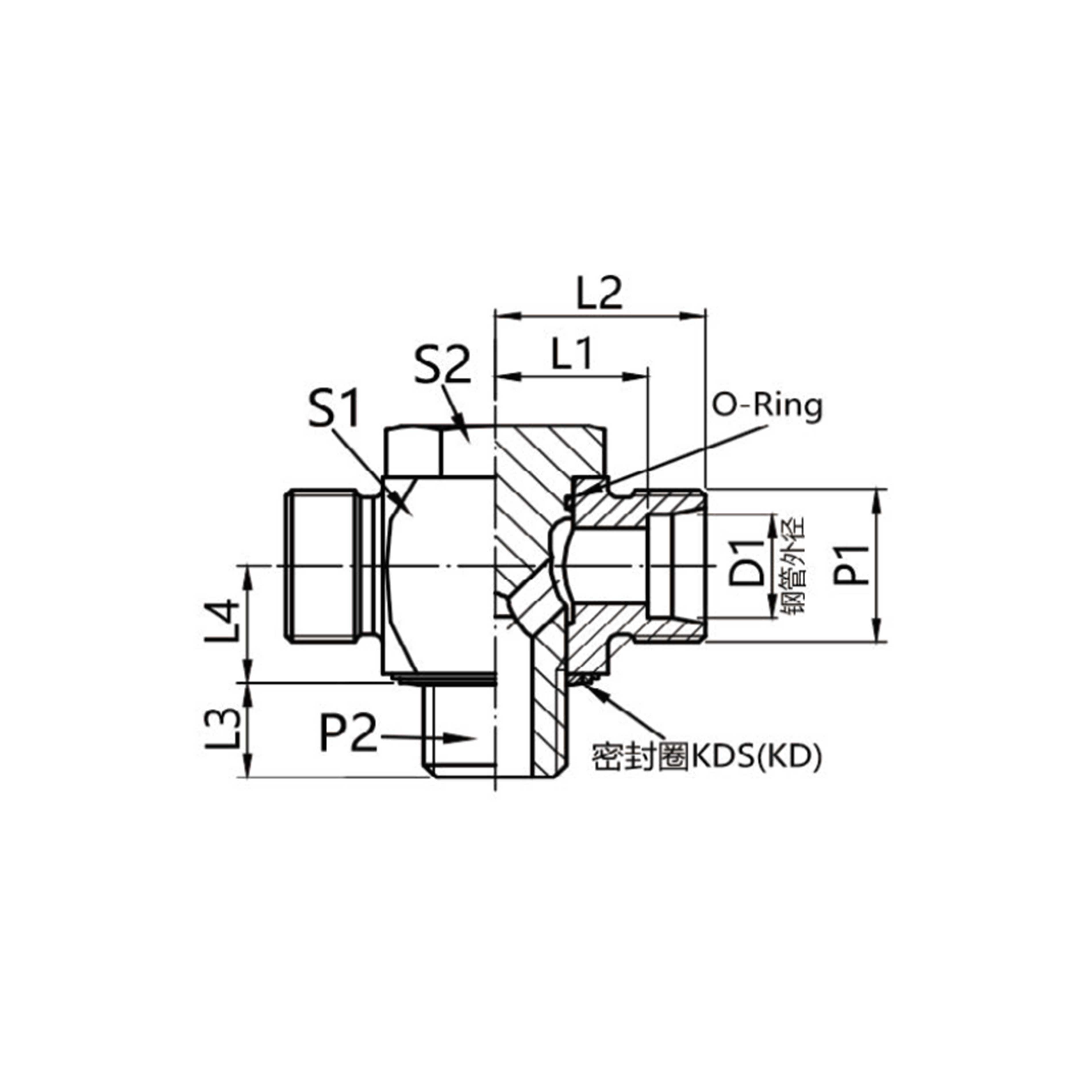 TH-M-KDS  High voltage twisted tee adapter
