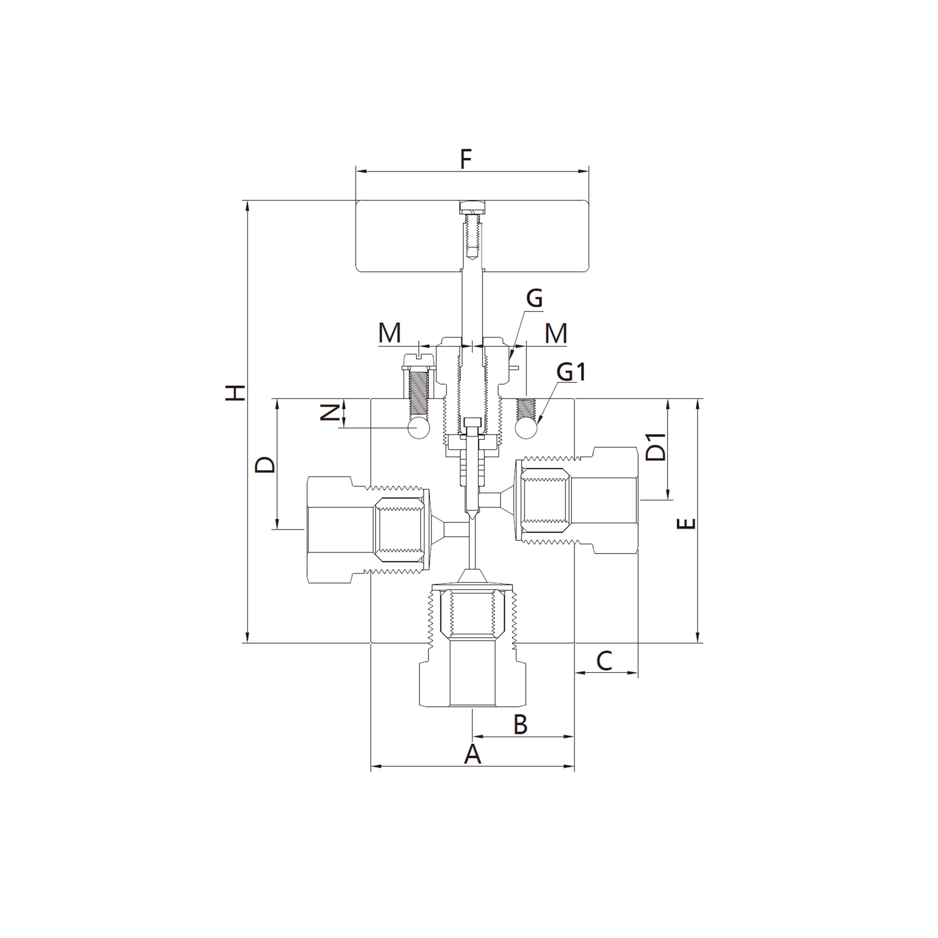 60N(Tubing Connection, 3-Way)2 on pressure