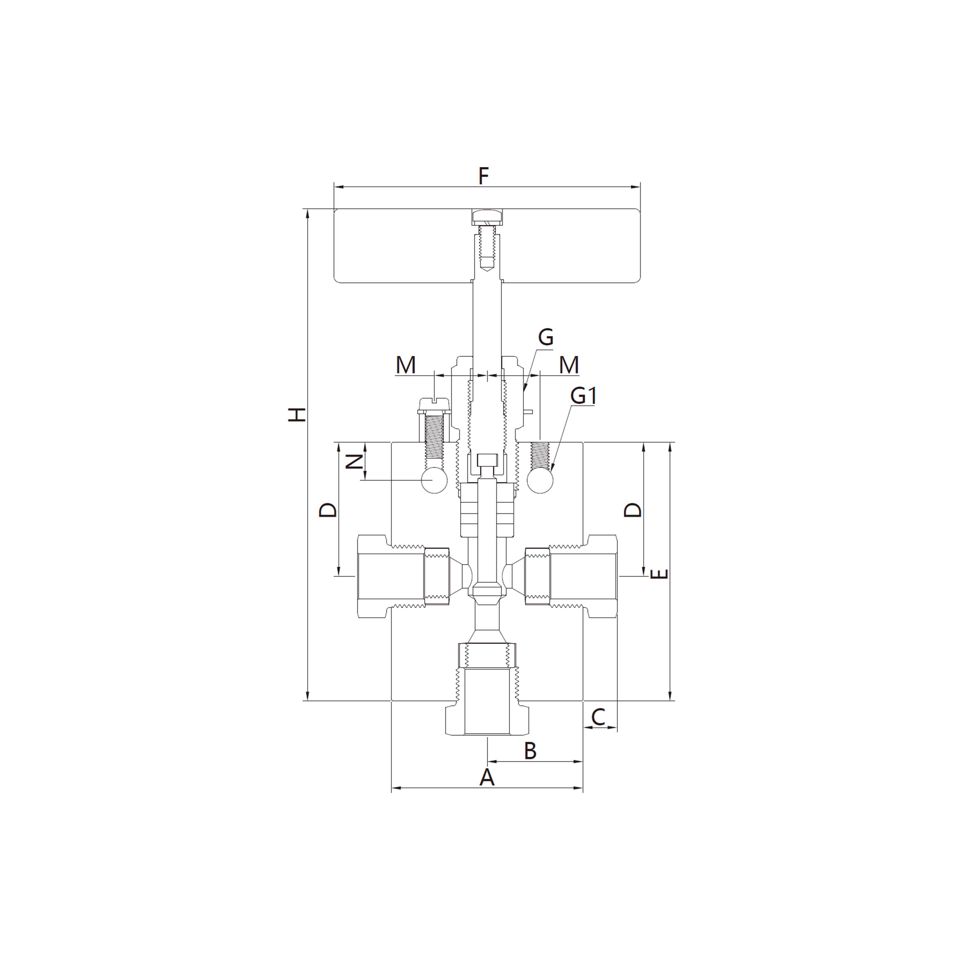 20N(Tube Connection, 3-Way)1 on pressure