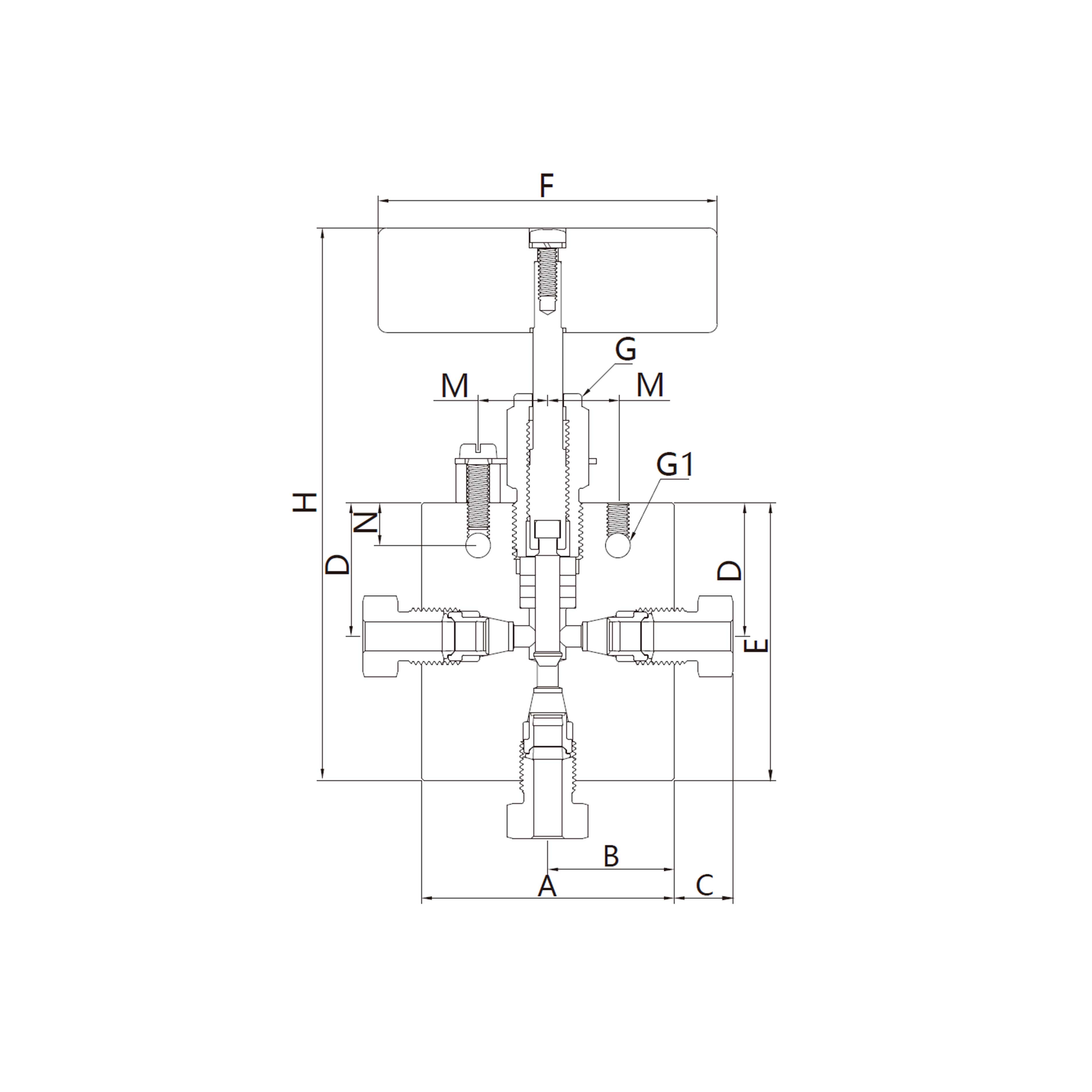 15N(Tubing Connection, 3-Way）1 on pressure