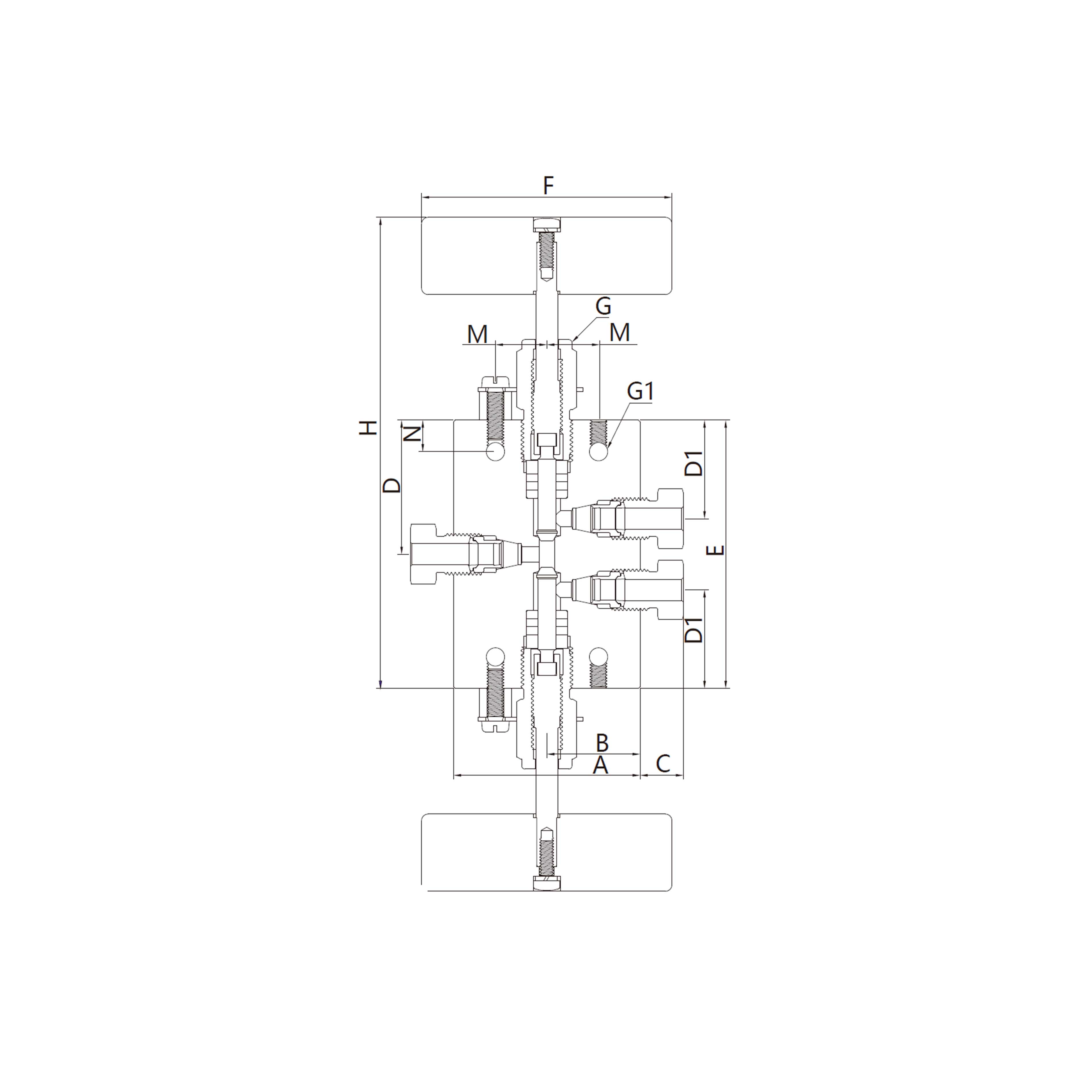 15N(Tubing Connection, 3-Way) 2 stem manifold
