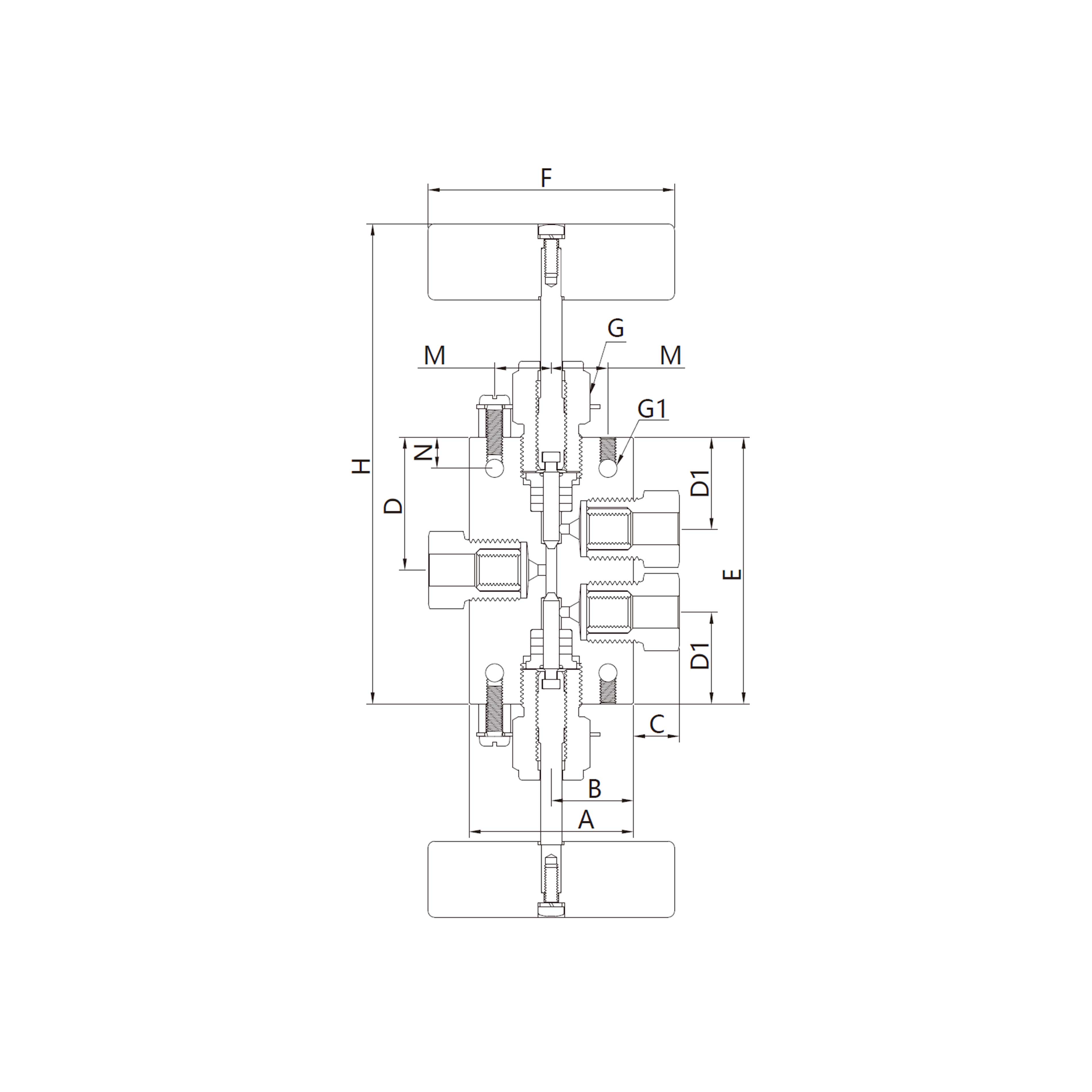 30N(Tubing Connection, 3-Way)2 stem manifold