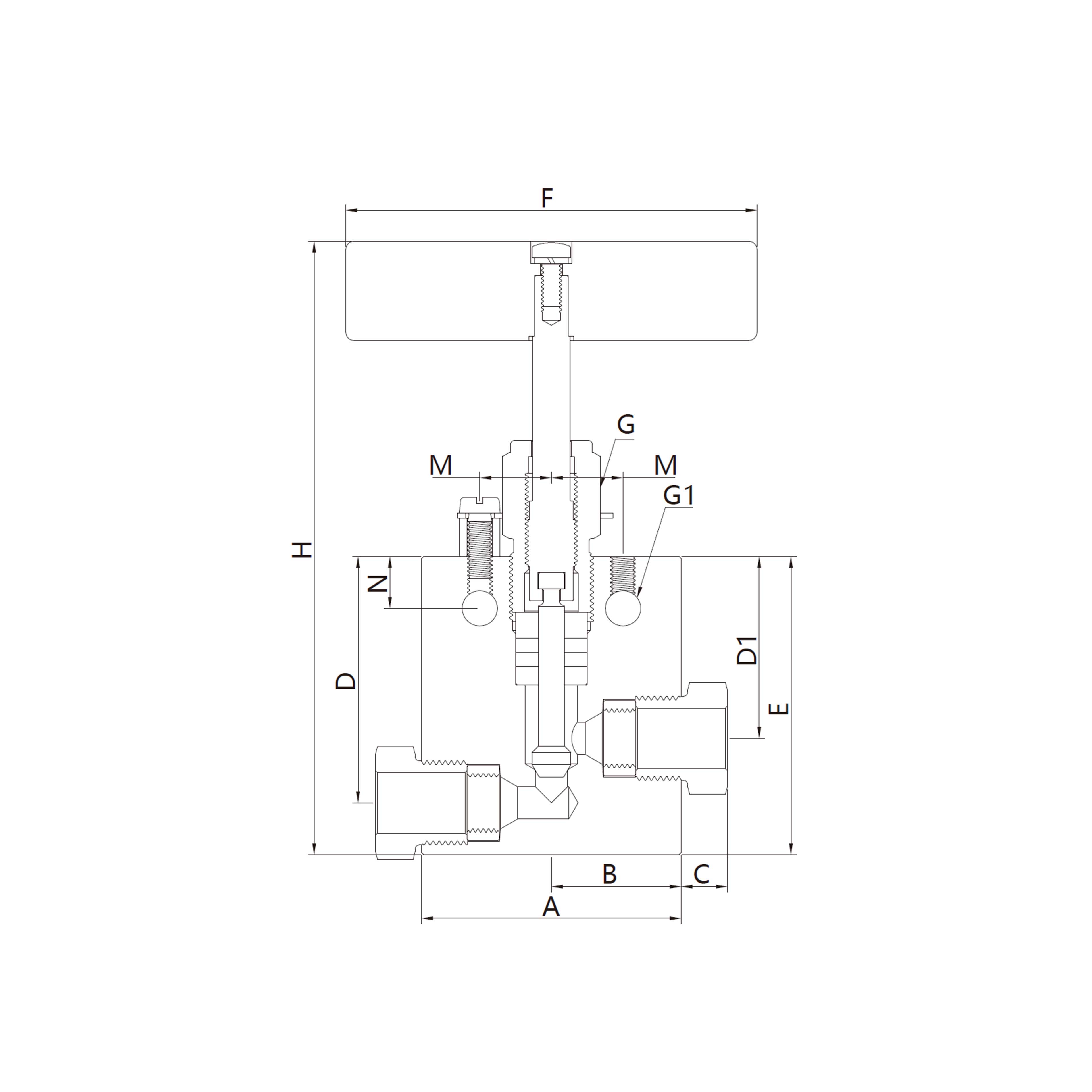 20N(Tube Connection, 2-Way)Straight