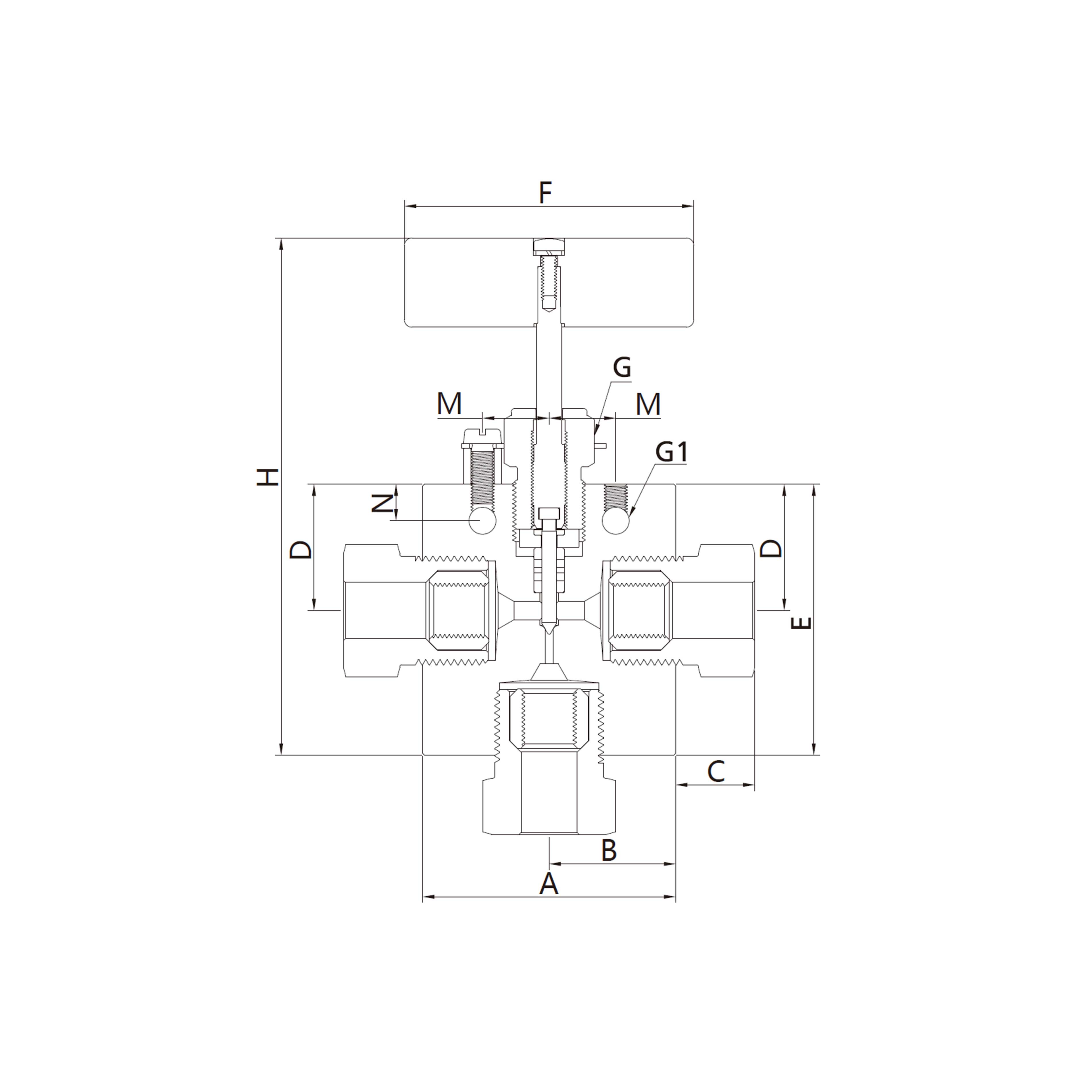 60N(Tubing Connection, 3-Way)1 on pressure