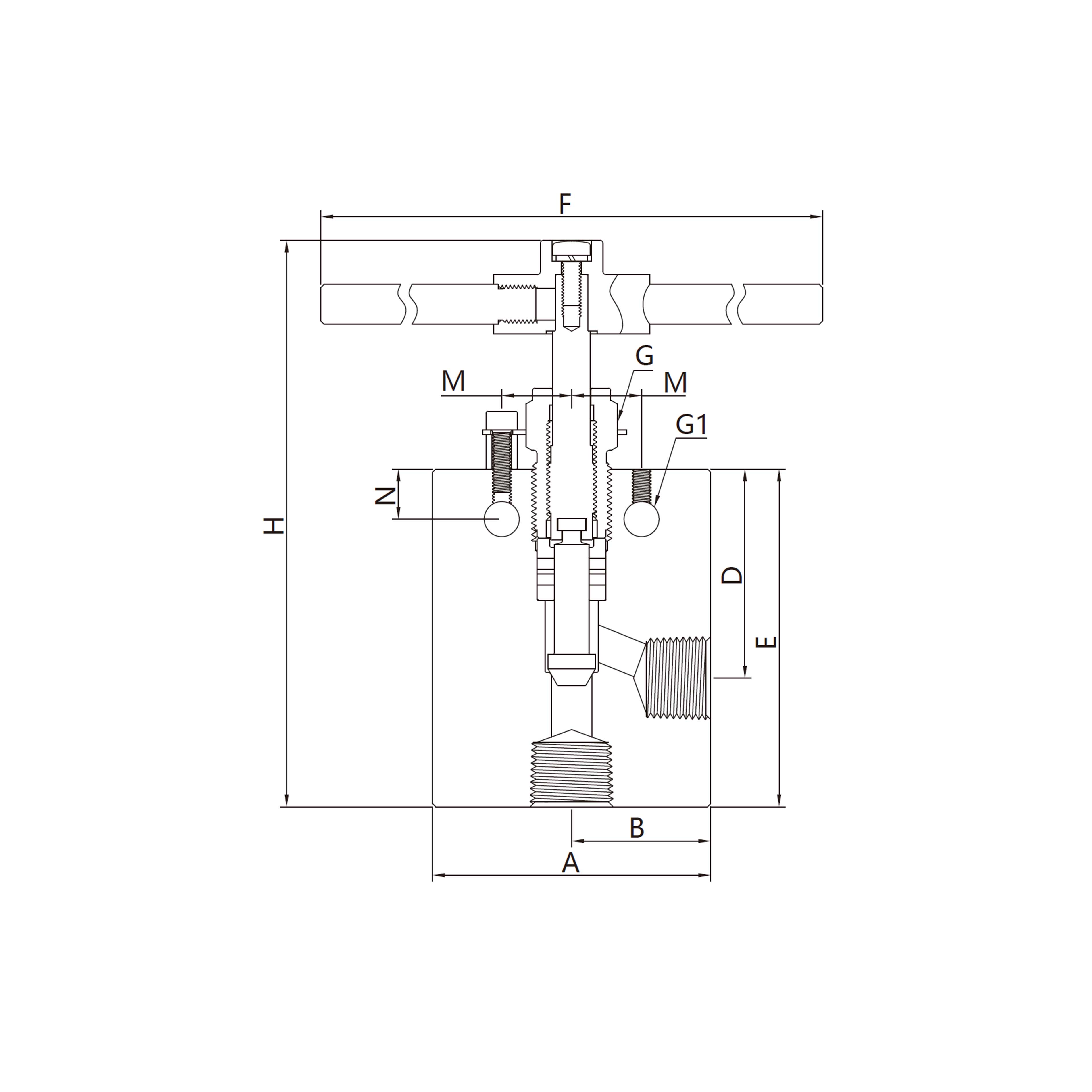 10N(Tubing Connection, 2-Way) Angle