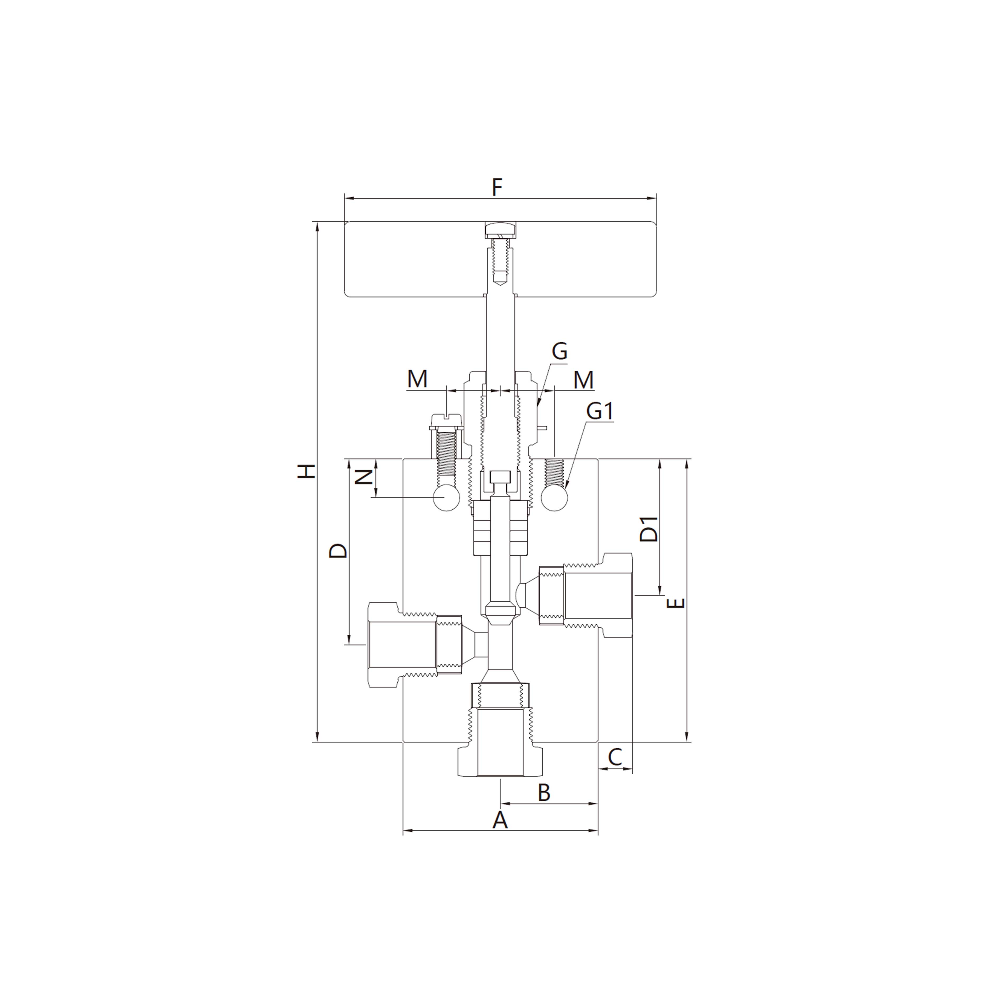 20N(Tube Connection, 3-Way)2 on pressure