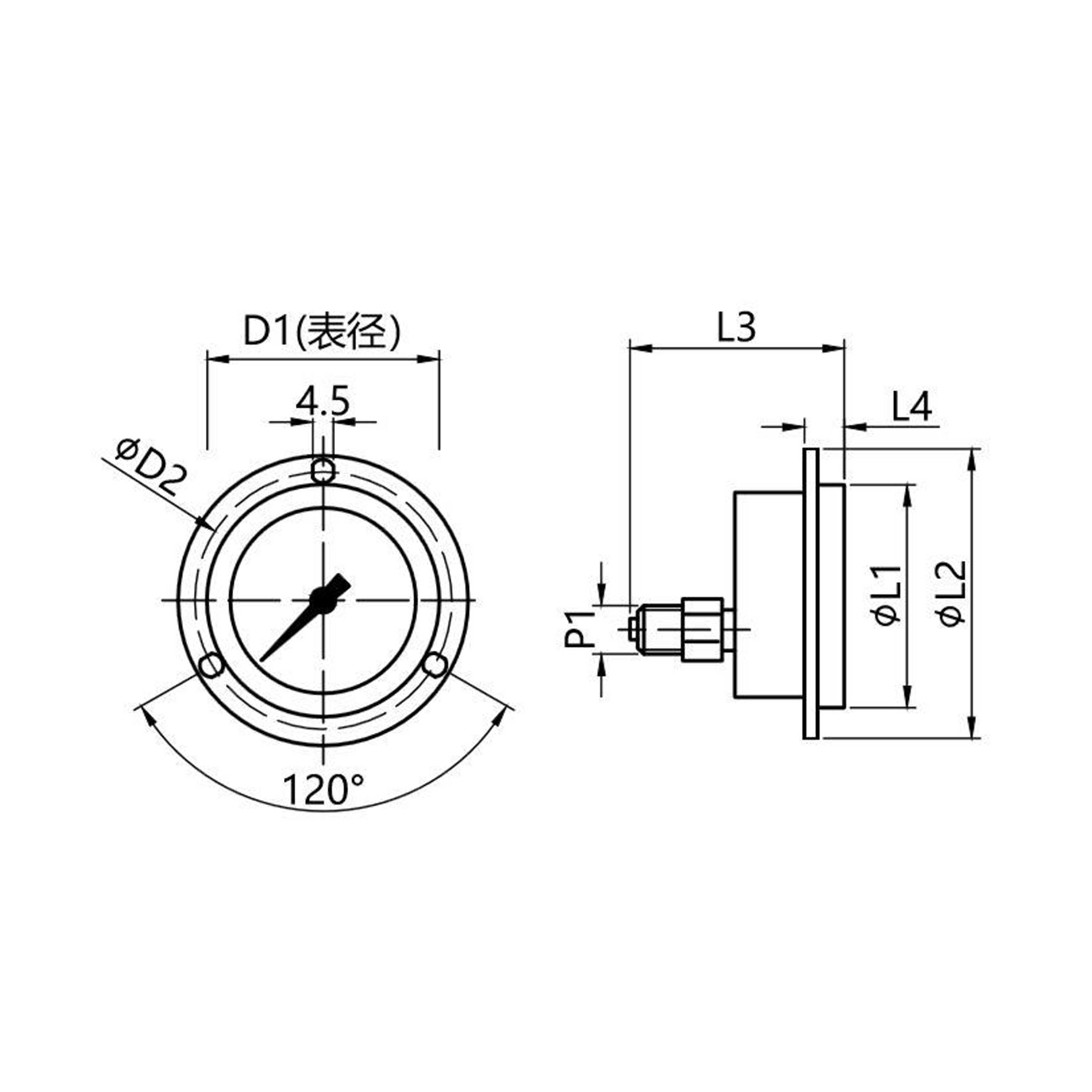 YN-4  Axial edge pressure gauge